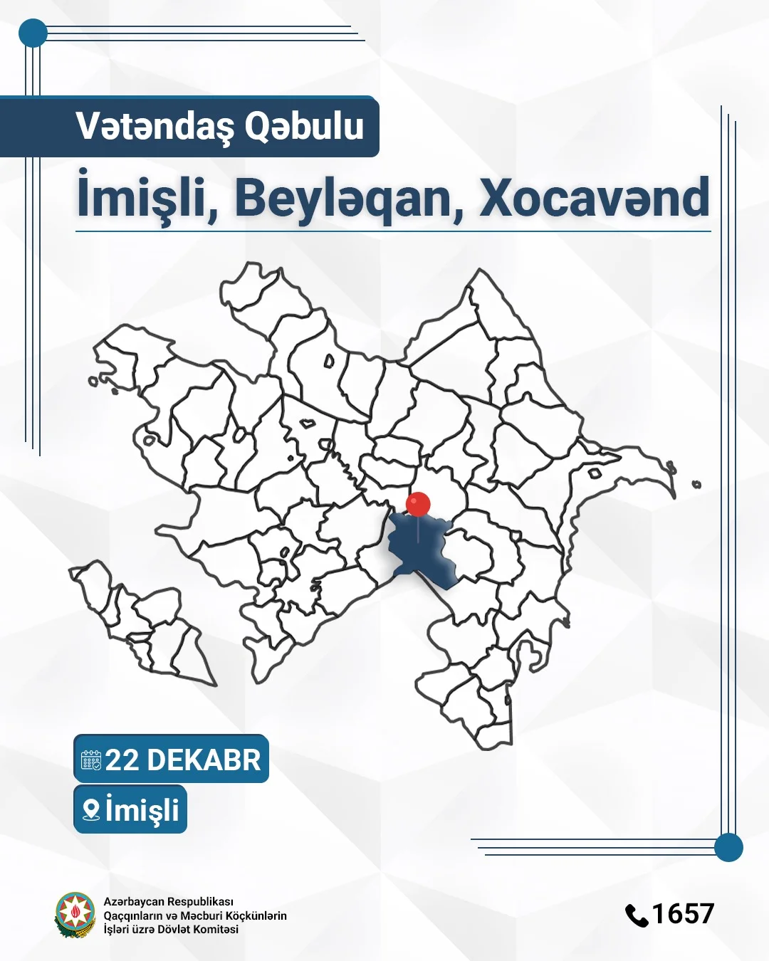 İlham Əliyevin tapşırığına əsasən Rövşən Rzayev İmişlidə vətəndaşlarla görüşəcək