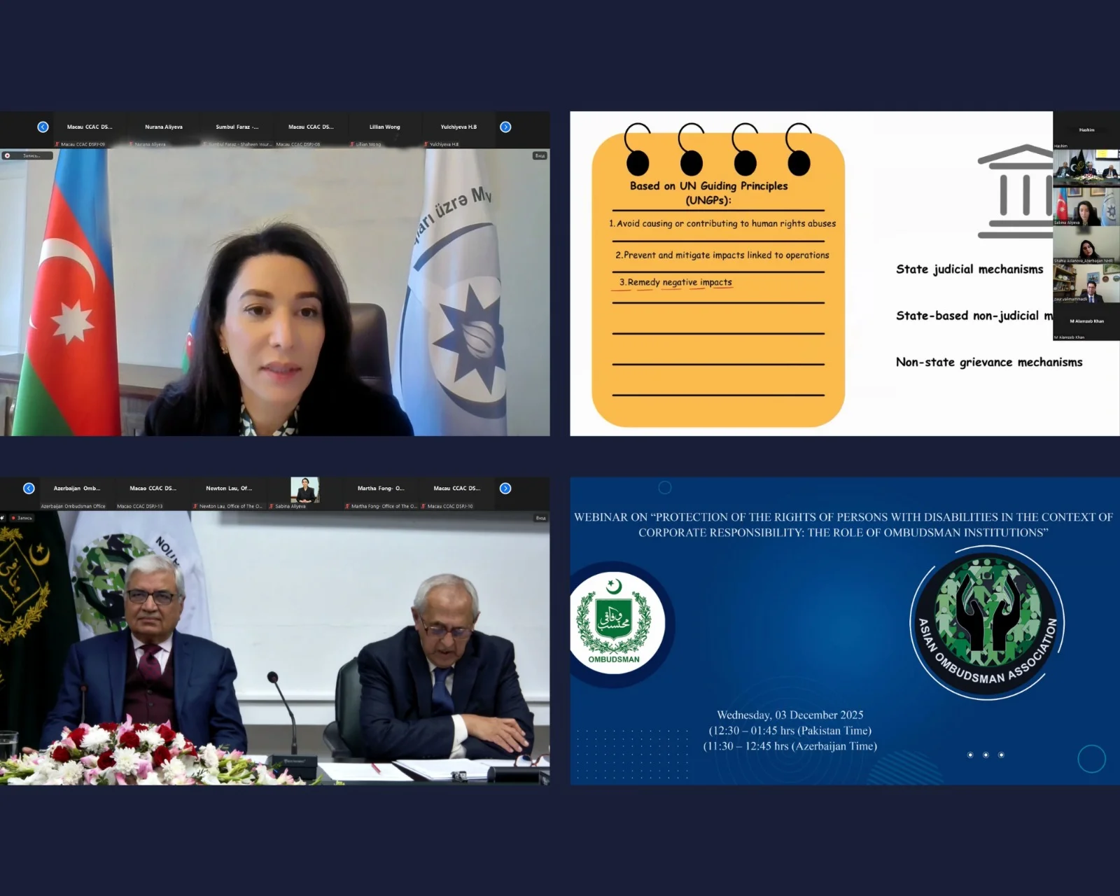 “Korporativ məsuliyyət kontekstində əlilliyi olan şəxslərin hüquqlarının müdafiəsi: ombudsman institutlarının rolu” mövzusunda beynəlxalq vebinar keçirilib