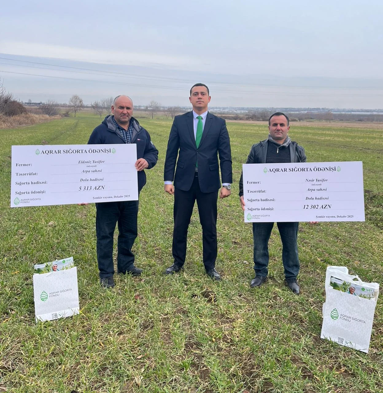 Aqrar Sığorta Fondu Şəmkir və Samuxda fermerlərə sığorta ödənişləri edib