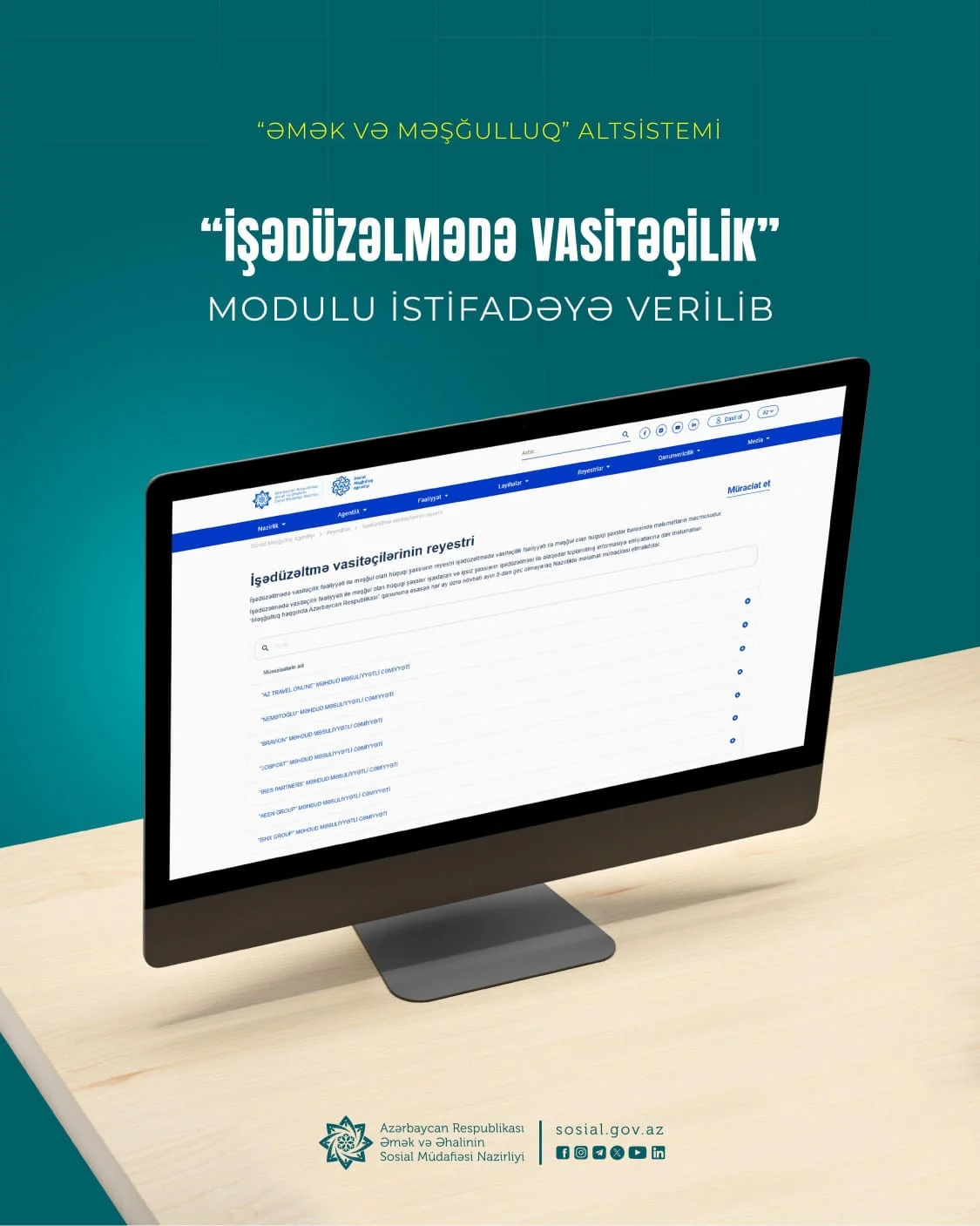 “Əmək və Məşğulluq” altsistemində “İşədüzəlmədə vasitəçilik” modulu istifadəyə verilib