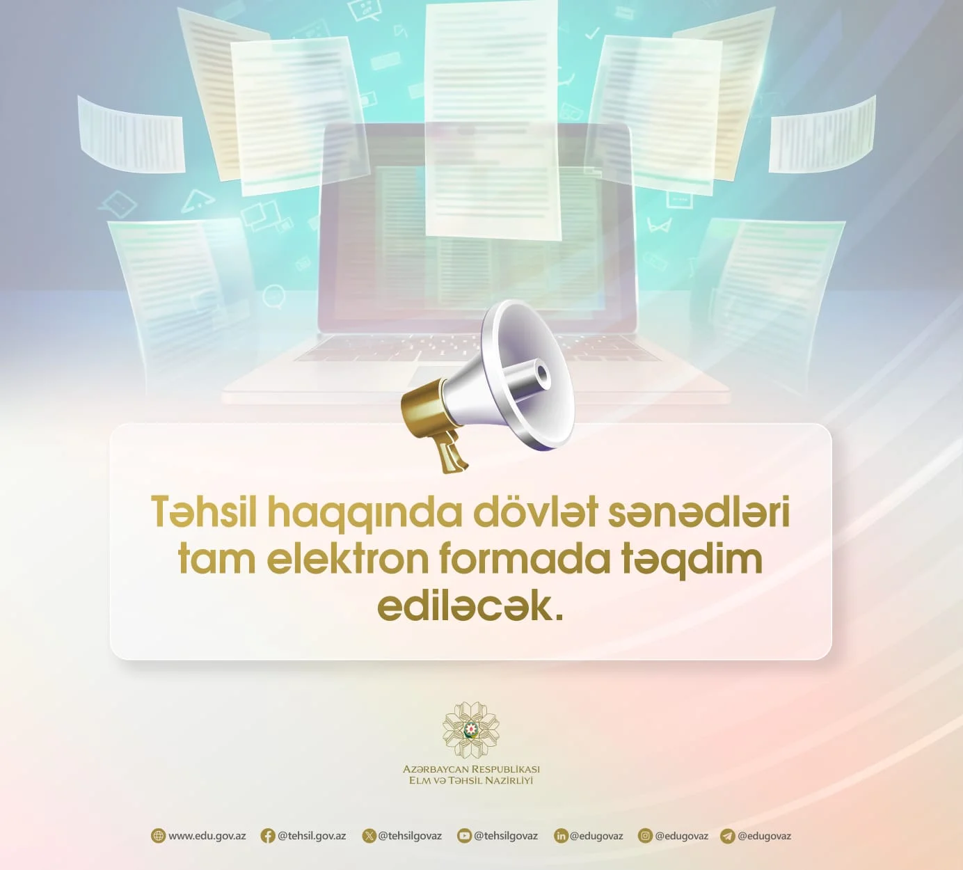 Təhsil haqqında dövlət sənədləri tam rəqəmsal formata keçirilir