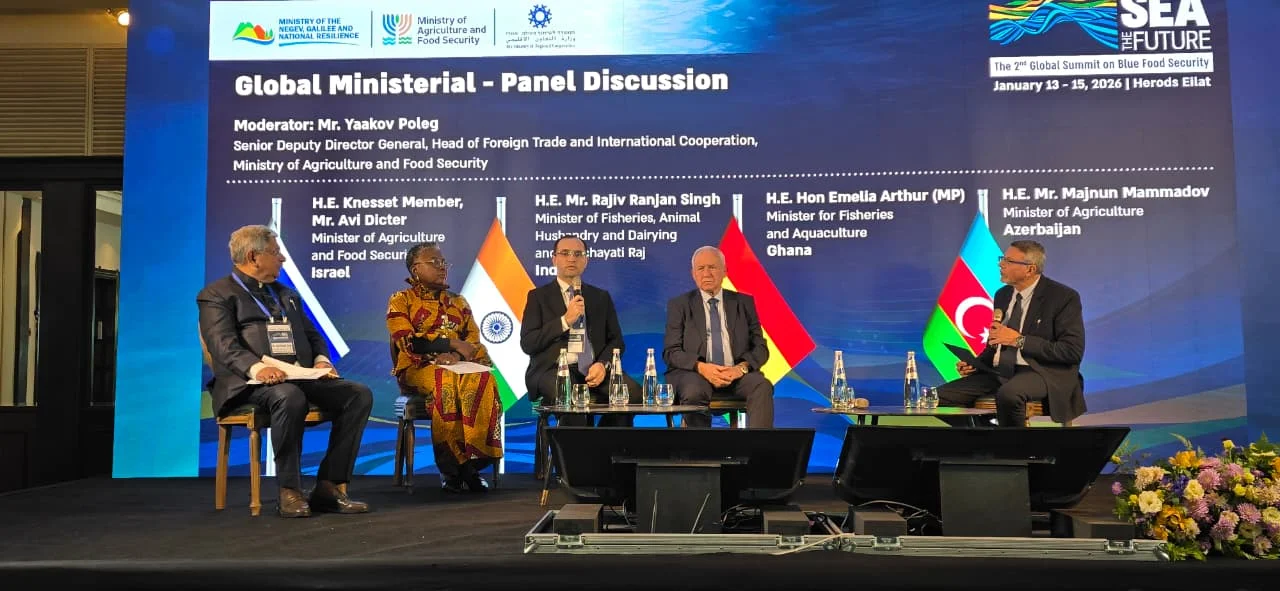 Nazir Məcnun Məmmədov İsraildə “Sea the future: II Mavi Qida Təhlükəsizliyi Qlobal Sammiti” çərçivəsində keçirilən Nazirlər Panelində çıxış edib