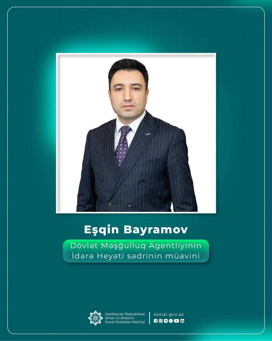 Dövlət Məşğulluq Agentliyinin İdarə Heyətinə yeni sədr müavini təyin edilib