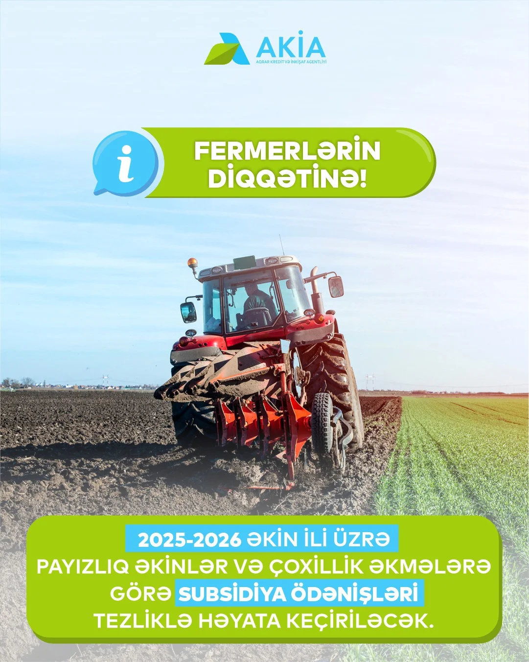 Fermerlərə subsidiya ödənişlərinə start verilir