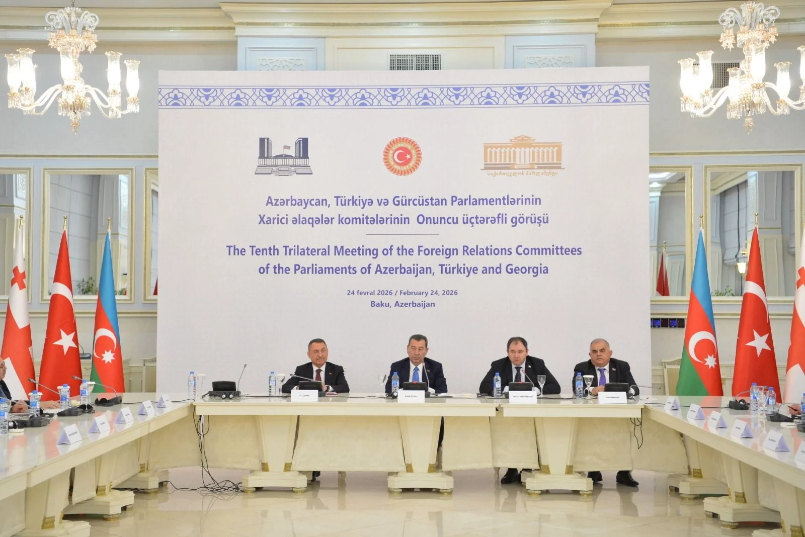Azərbaycan, Türkiyə və Gürcüstan parlamentlərinin Xarici əlaqələr komitələrinin Onuncu üçtərəfli iclası keçirilib