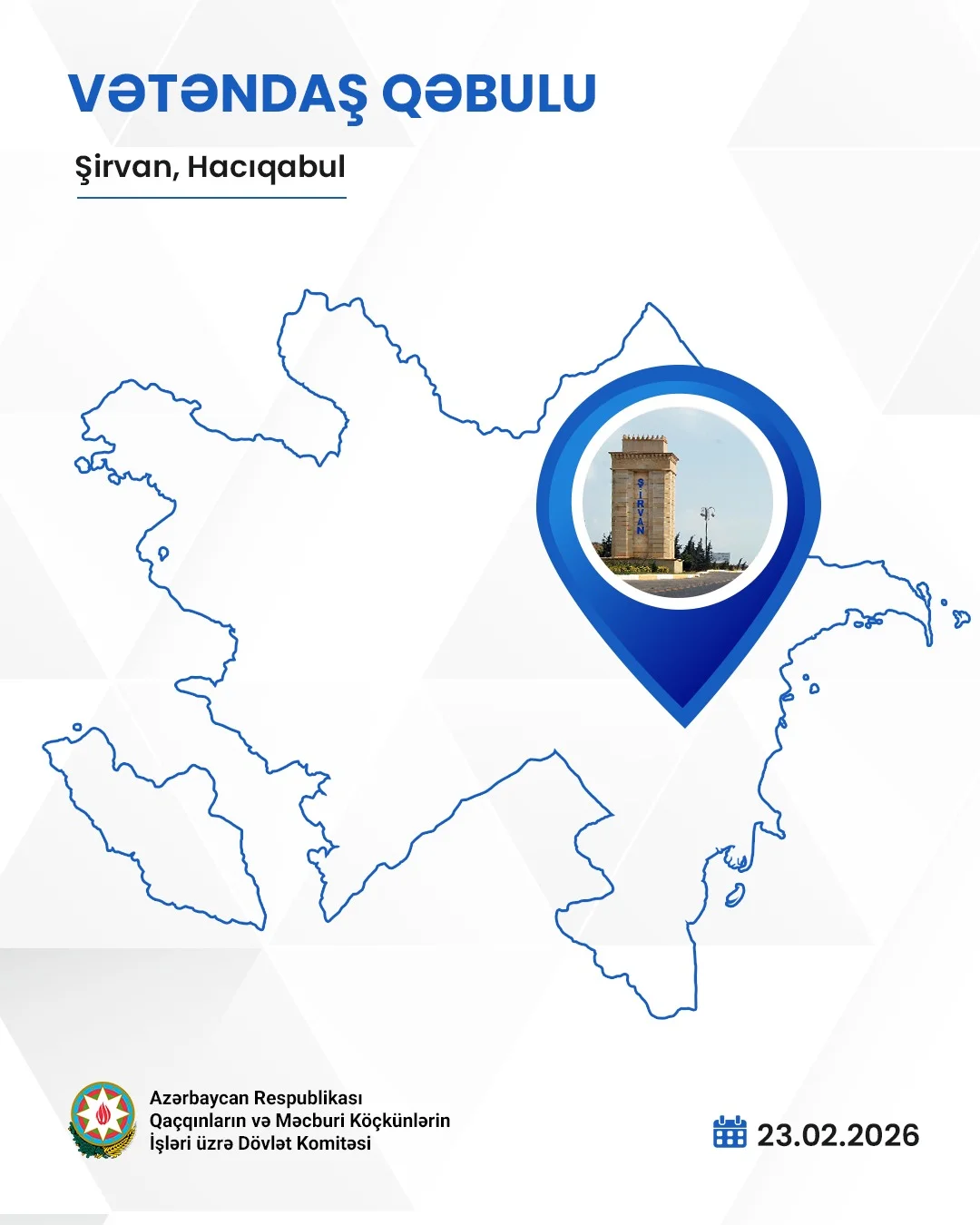 Rövşən Rzayev 23 fevralda Şirvanda vətəndaşların qəbulunu keçirir