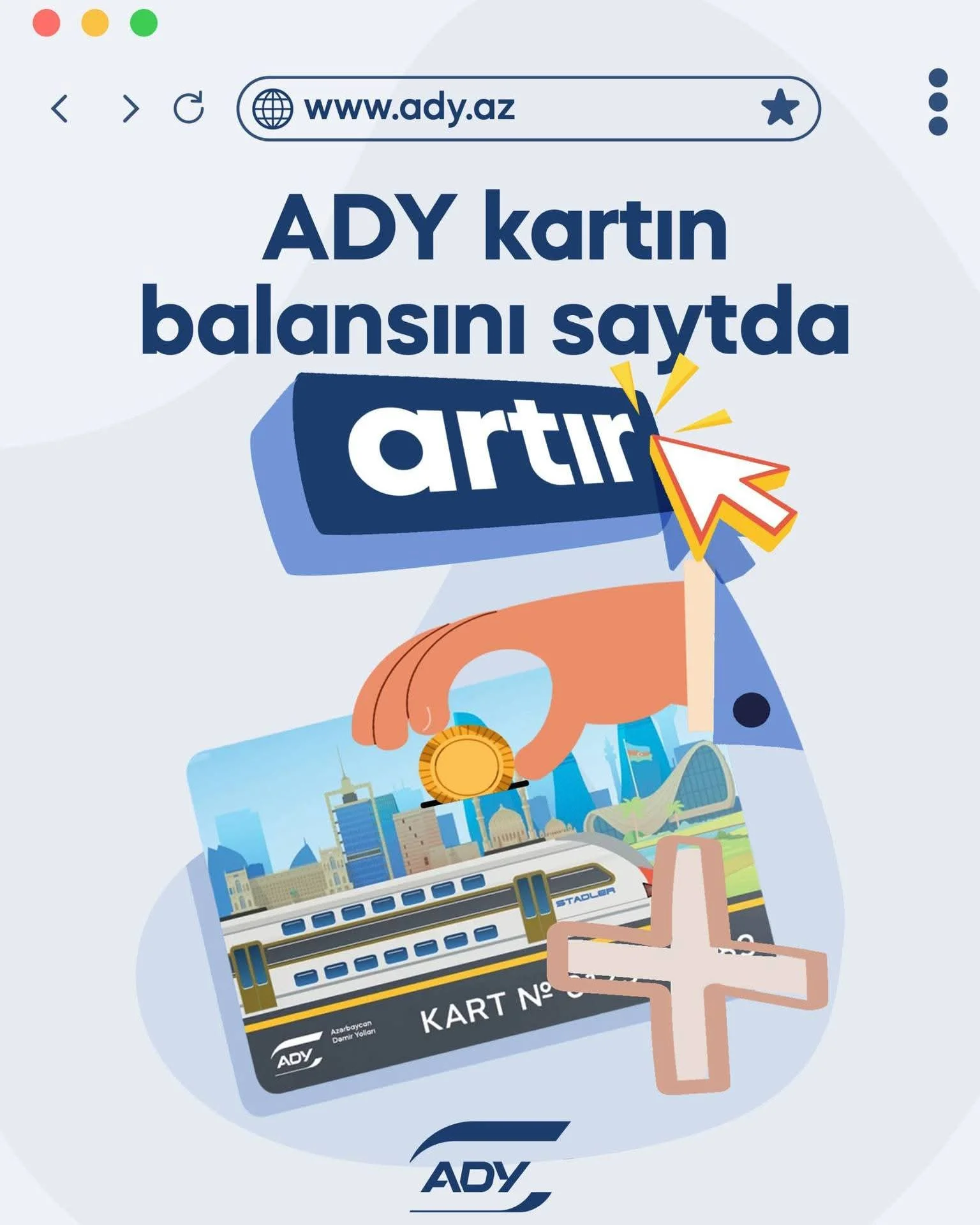 ADY Gediş kartının balansını rəqəmsal artırın