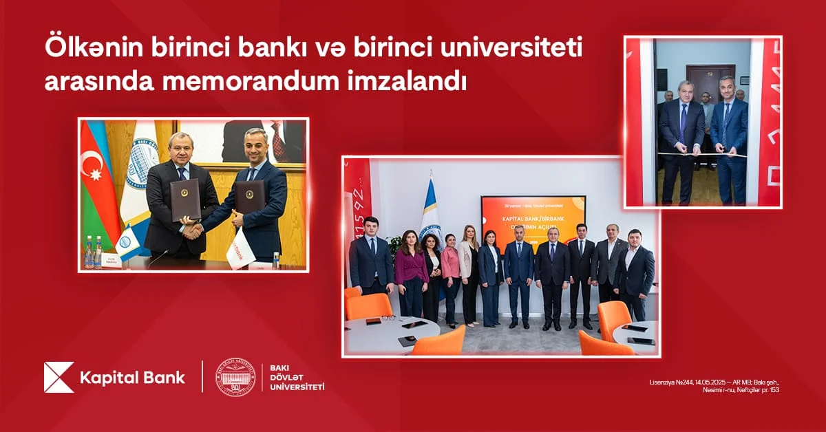 Ölkənin birinci bankı və birinci universiteti arasında memorandum imzalandı