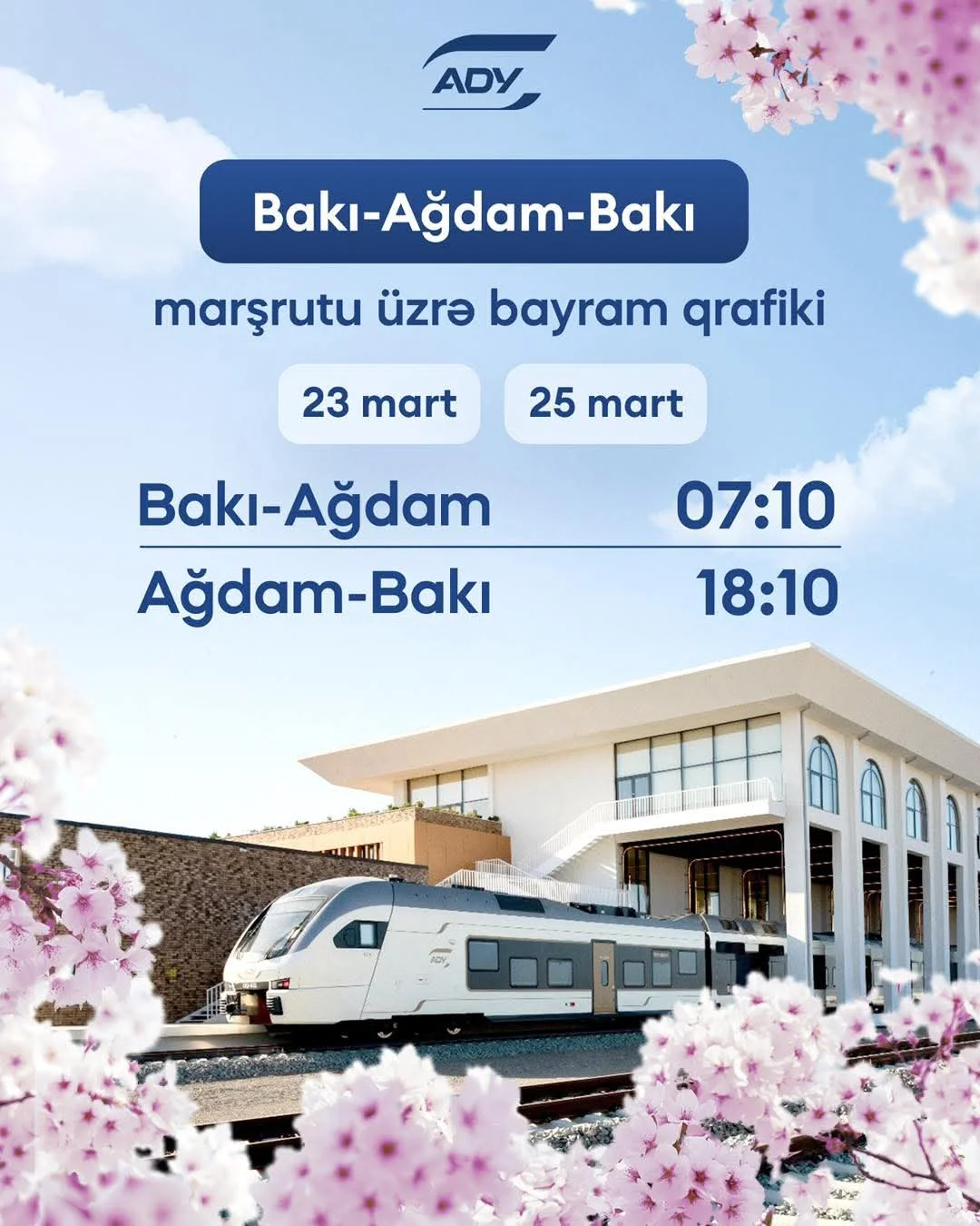 ADY Novruz və Ramazan bayramları üçün əlavə qatar reysləri təyin edir