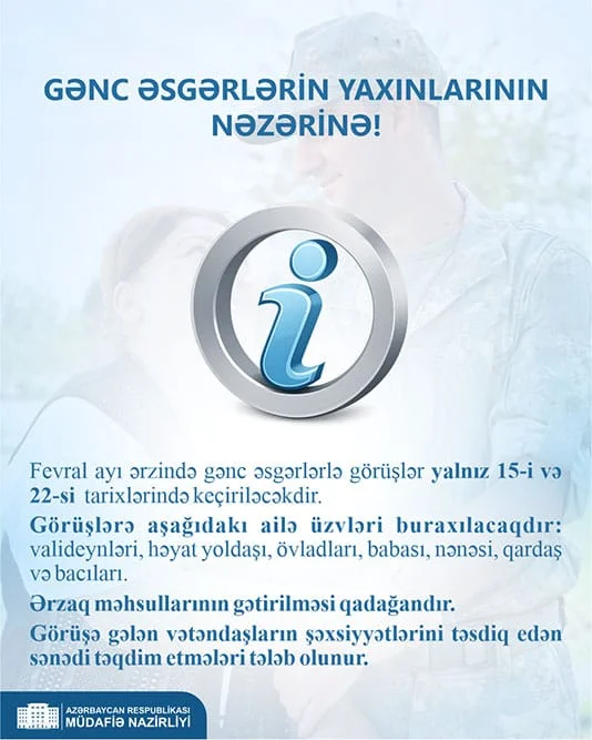 Gənc əsgərlərin yaxınlarının nəzərinə