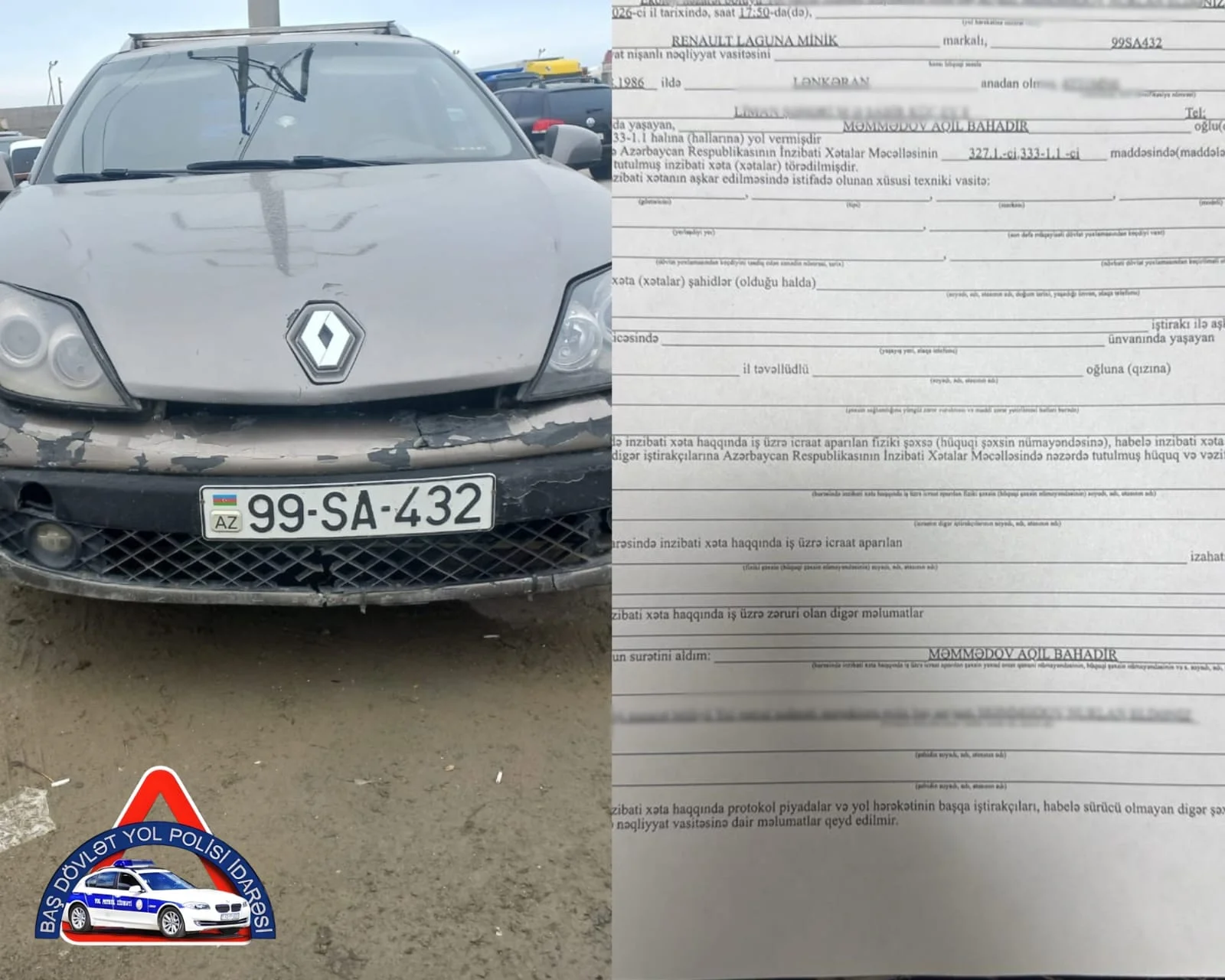 Narkotik vasitənin təsir altında avtomobil idarə edən şəxs ifşa olundu