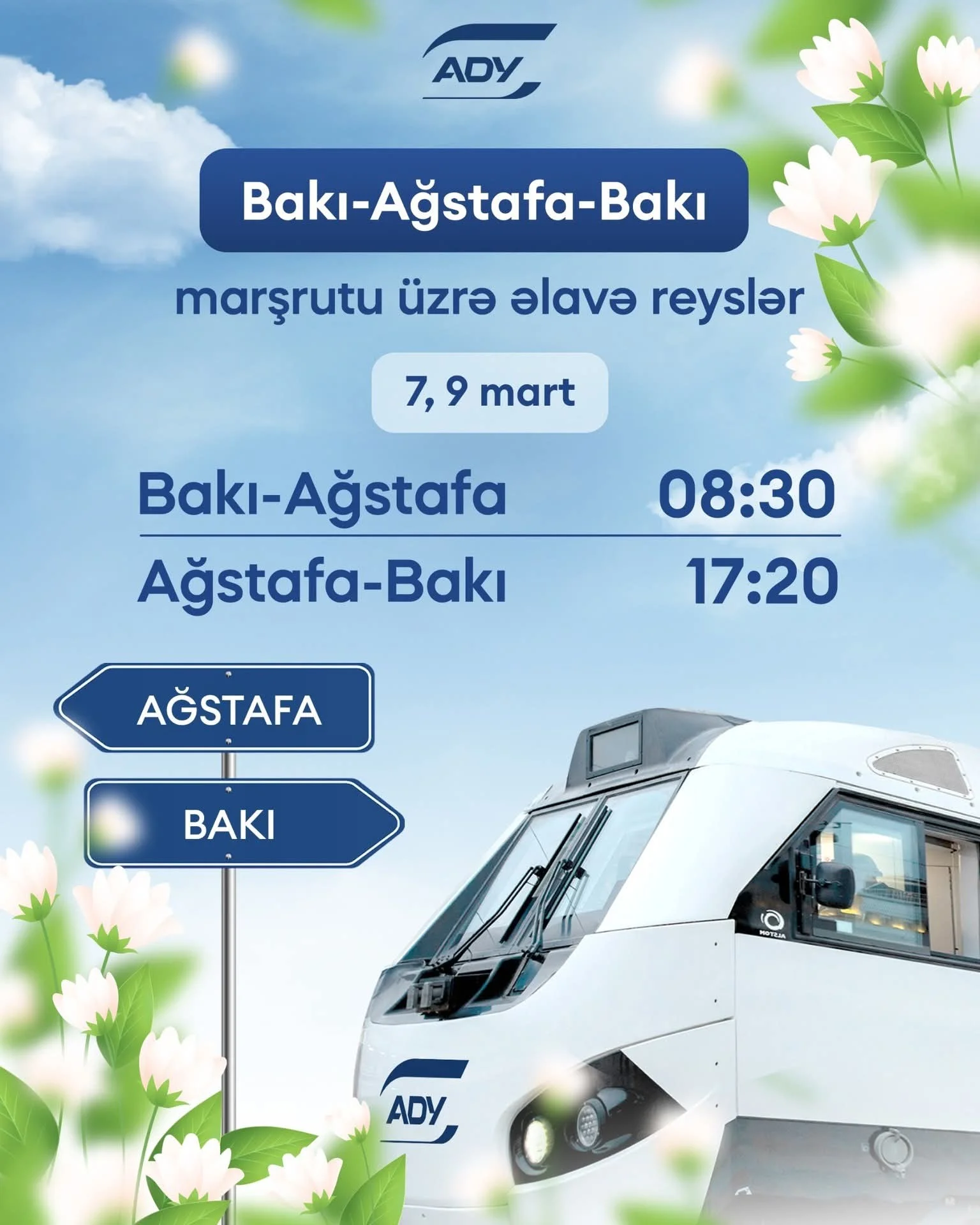 ADY-dən bayram hədiyyəsi: Bakı-Ağstafa marşrutu üzrə əlavə reyslər və 10% endirim