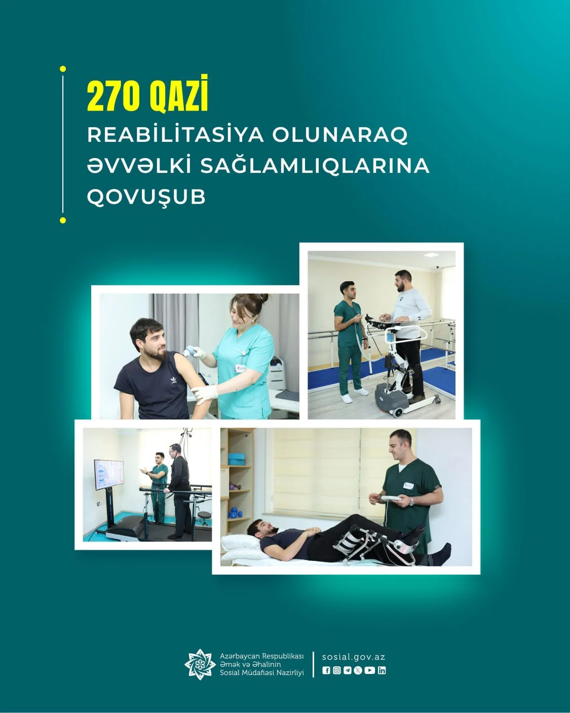 270 qazi reabilitasiya olunaraq əvvəlki sağlamlıqlarına qovuşub