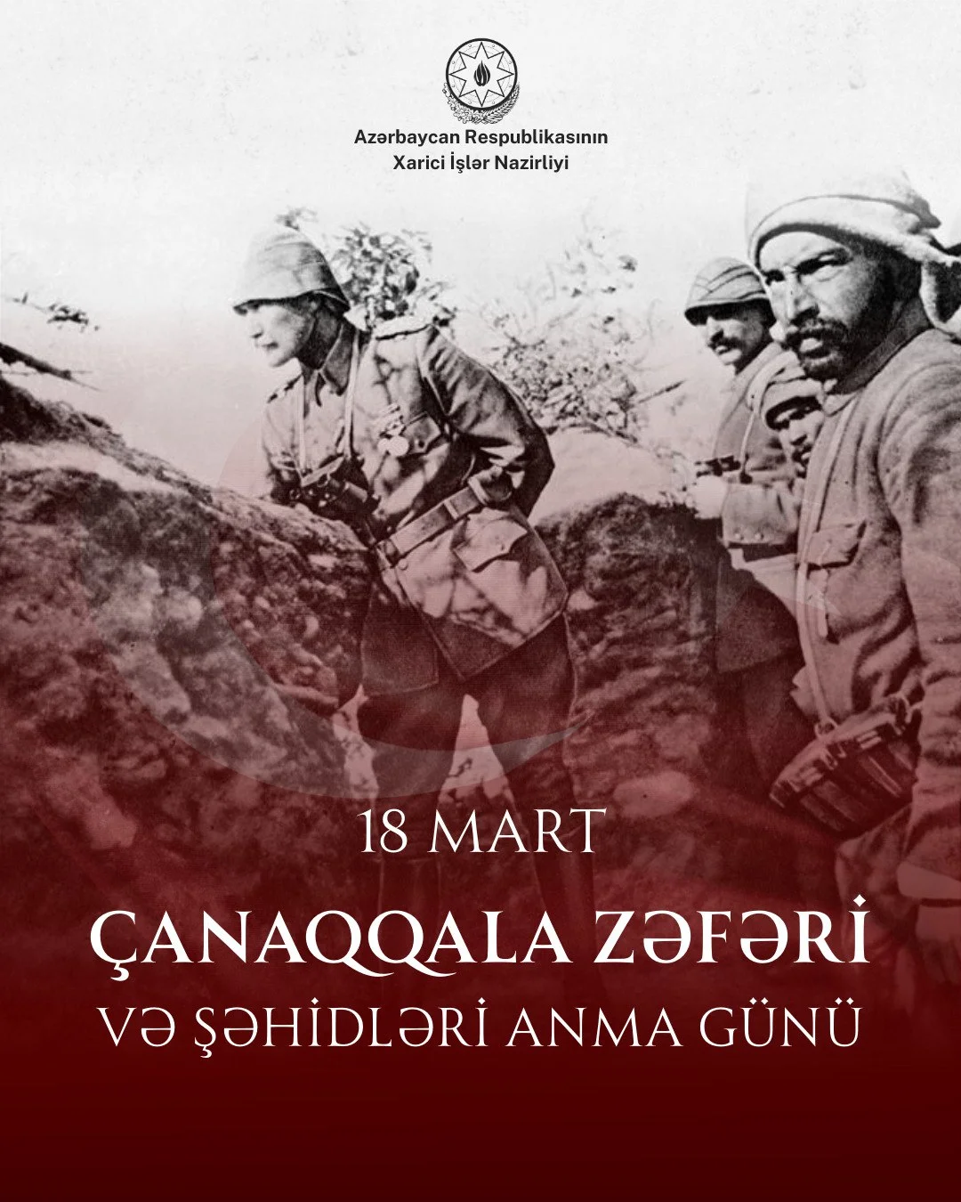 Azərbaycan Xarici İşlər Nazirliyi Çanaqqala şəhidlərinə dair paylaşım edib