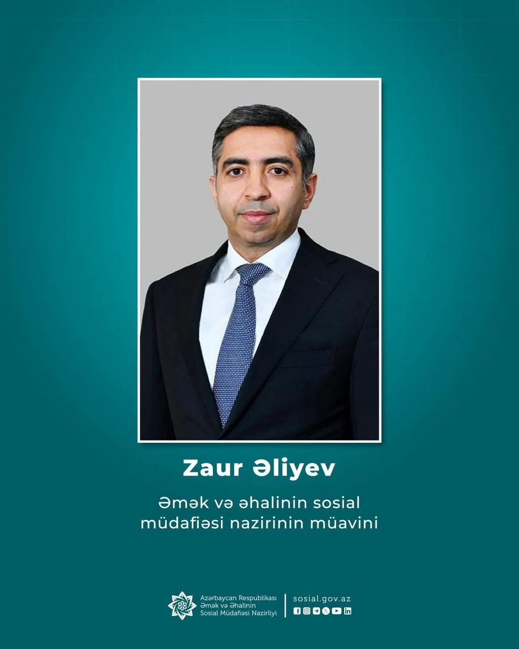 Əmək və əhalinin sosial müdafiəsi nazirinə yeni müavin təyin olunub