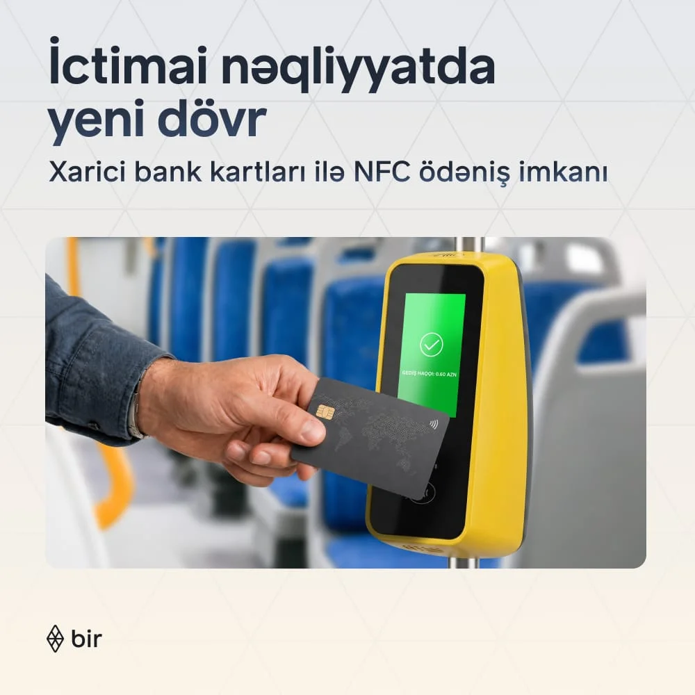 Bir ekositemi ictimai nəqliyyatda xarici kartlar üçün NFC ödənişlərini aktivləşdirdi