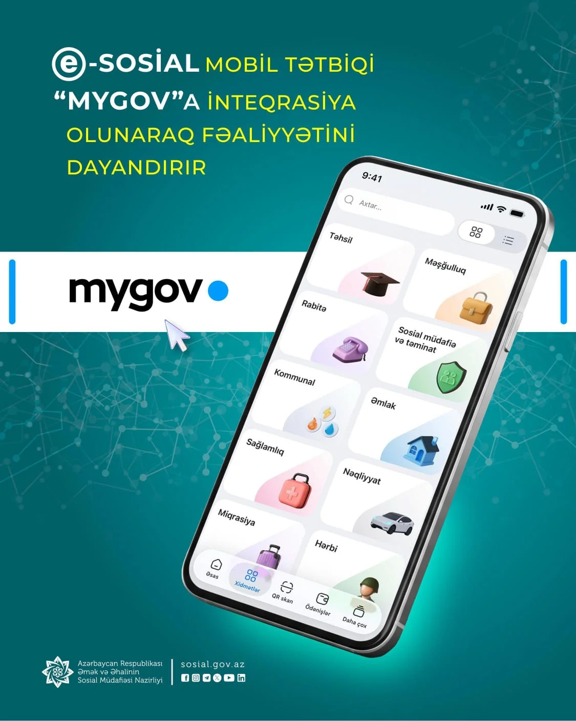 “e-Sosial” mobil tətbiqi “mygov”a inteqrasiya olunaraq fəaliyyətini dayandırır