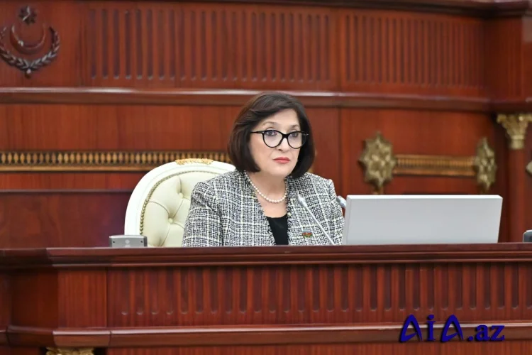 Milli Məclisin sədri Sahibə Qafarovanın Prezident İlham Əliyevin “Sülh və Barışıq üçün Gernika mükafatına” layiq görülməsi barədə parlamentin 27 aprel 2026-cı il tarixli plenar iclasında çıxışı