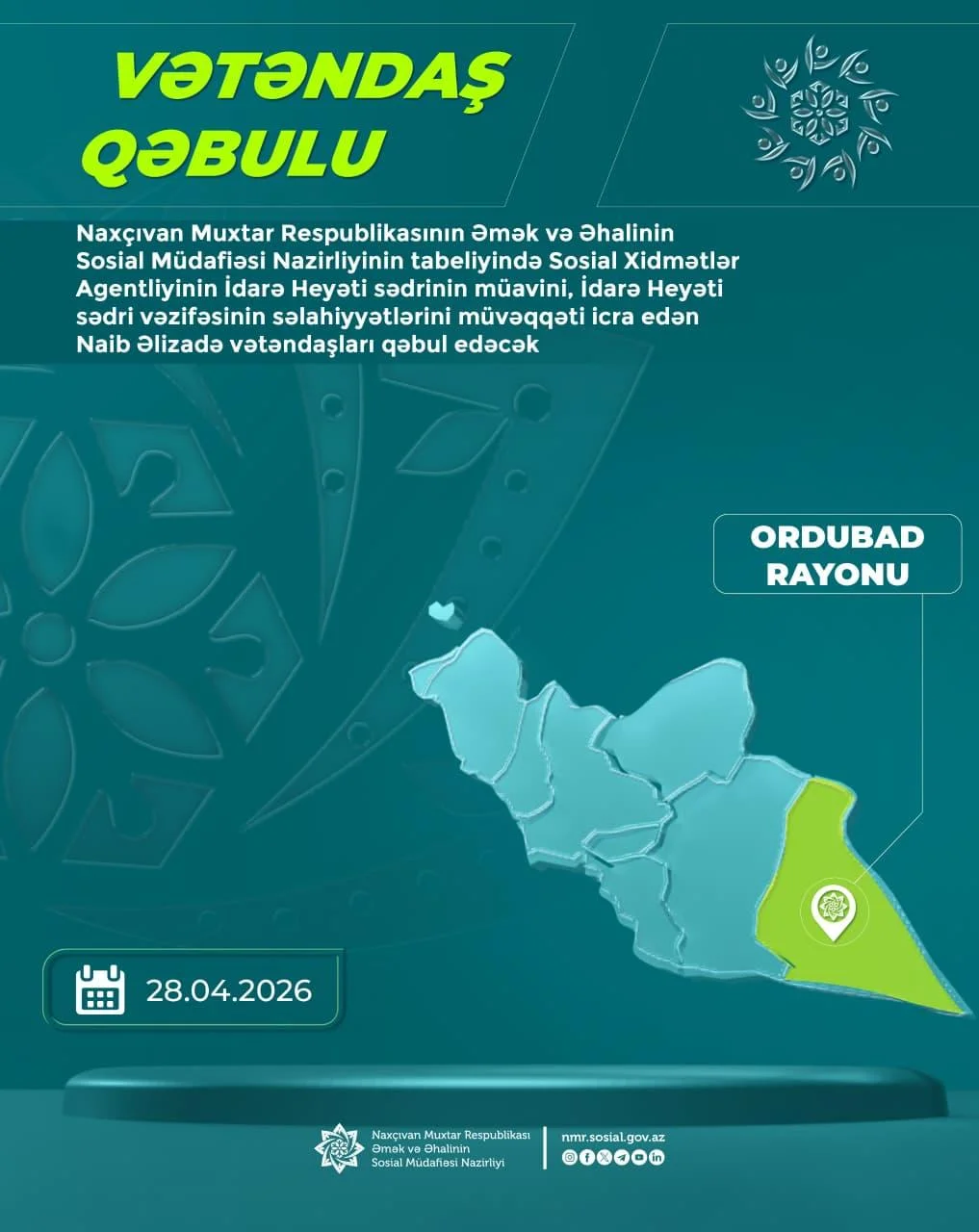 Naib Əlizadə Ordubad rayonunda vətəndaşları qəbul edəcək (SXA)