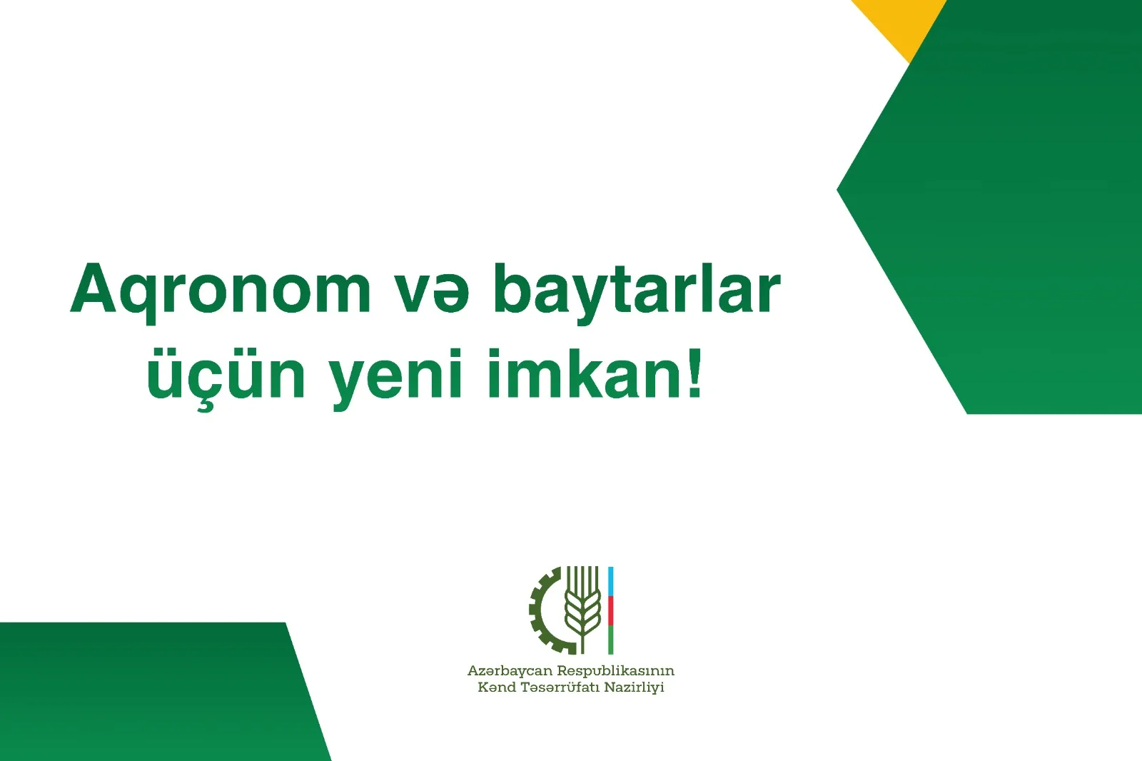 Aqronom və baytarlar üçün yeni imkan