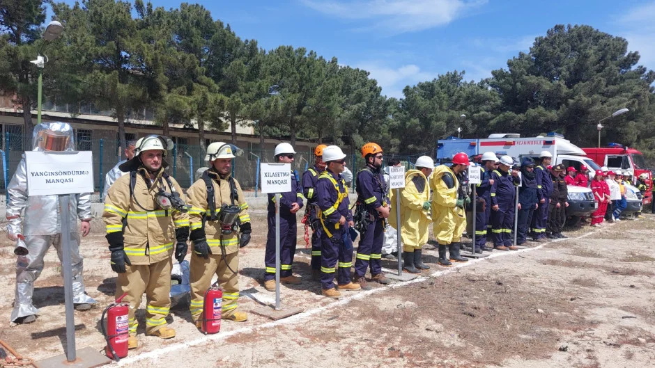 FHN-in Sumqayıt Regional Mərkəzi tərəfindən mülki müdafiə məşqi keçirilib (video, foto)
