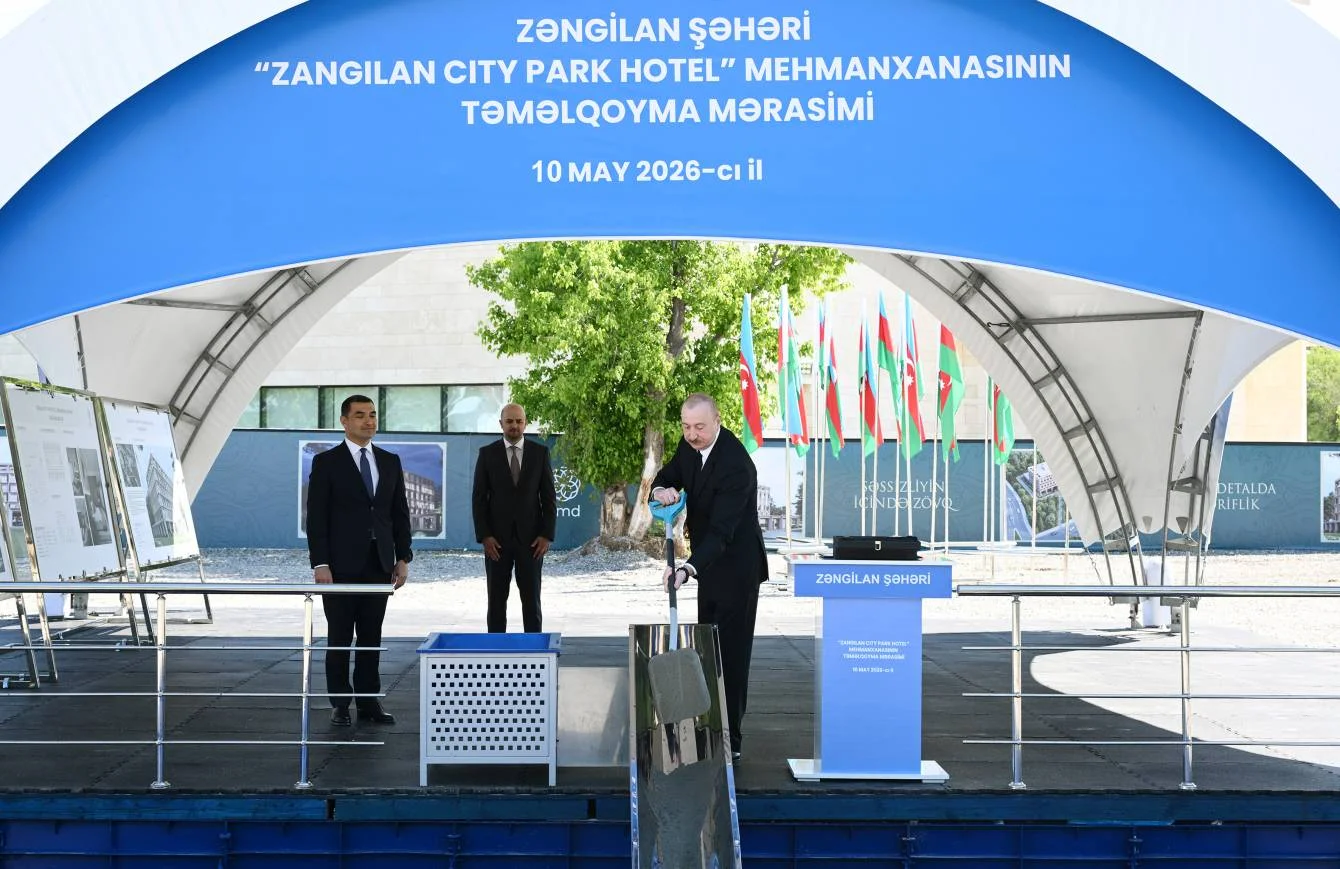 İlham Əliyev Zəngilan şəhərində sakinlərlə görüşüb, “Zangilan City Park Hotel”in təməlini qoyub
