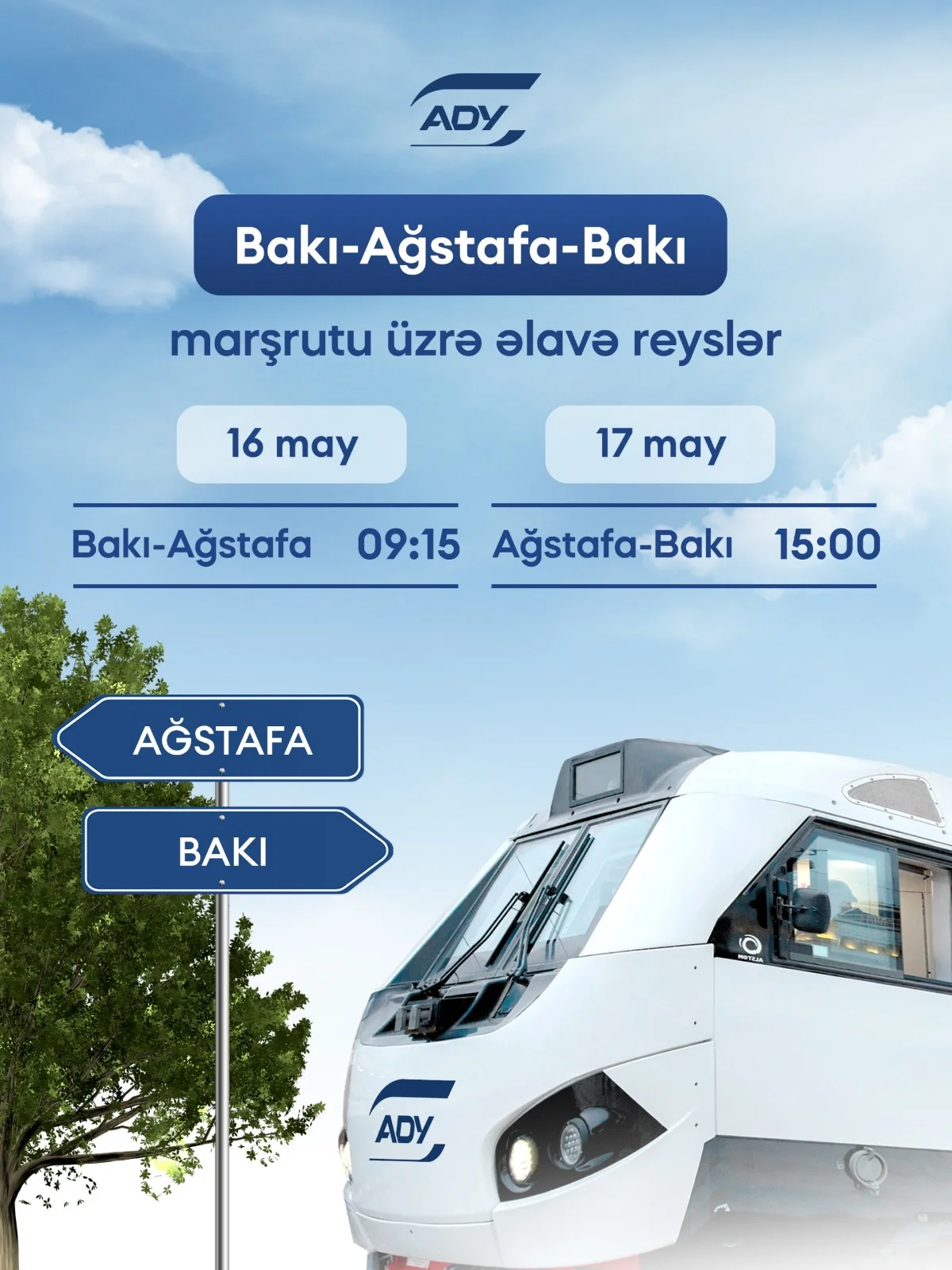 ADY Bakı–Ağstafa marşrutu üzrə əlavə reyslər təyin edir