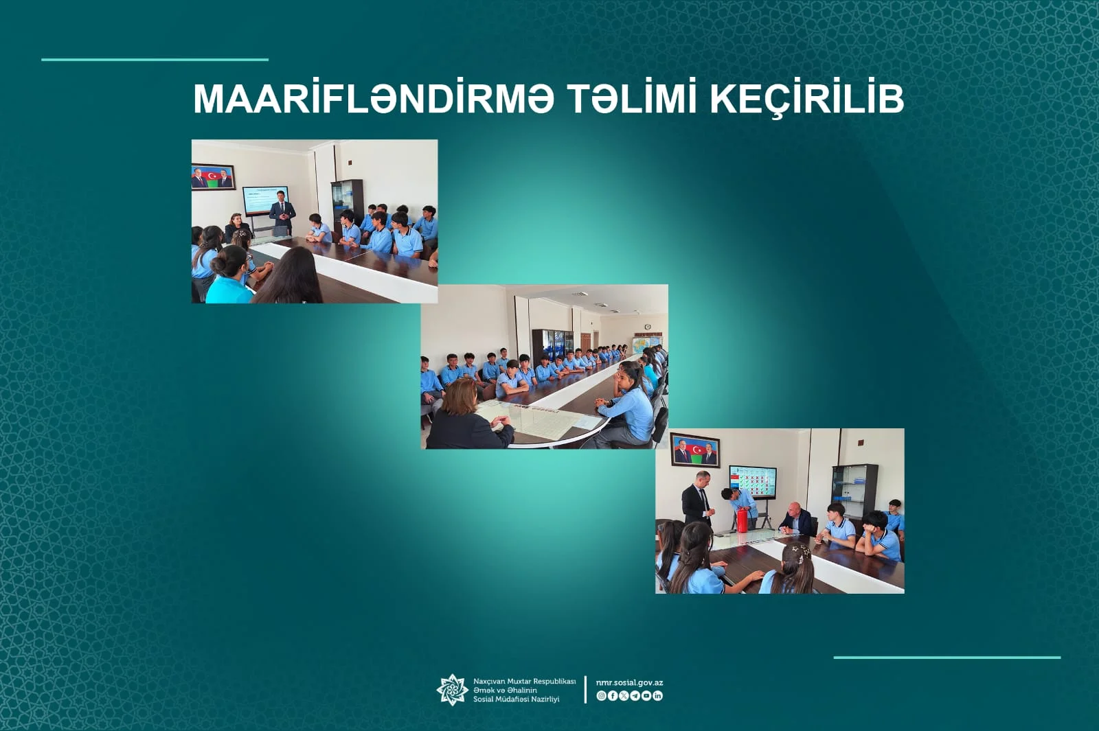 Məktəblilər üçün əməyin mühafizəsi və təhlükəsizlik qaydalarına dair növbəti maarifləndirmə təlimi keçirilib