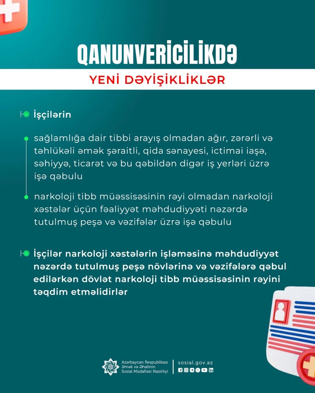 Yeni qanunvericilik aktları iş yerlərində təhlükəsiz və sağlam mühitin gücləndirilməsinə yönəlib