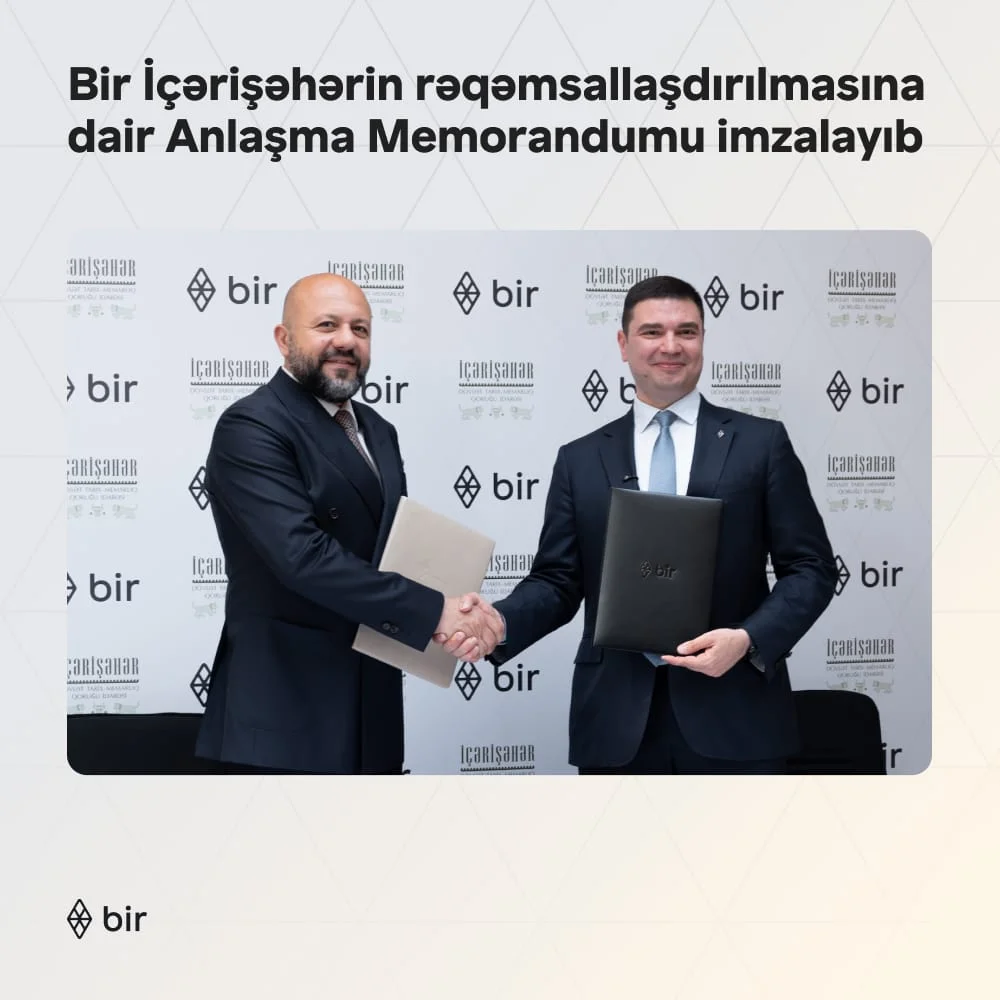 Bir İçərişəhərin rəqəmsallaşdırılmasına dair Anlaşma Memorandumu imzalayıb