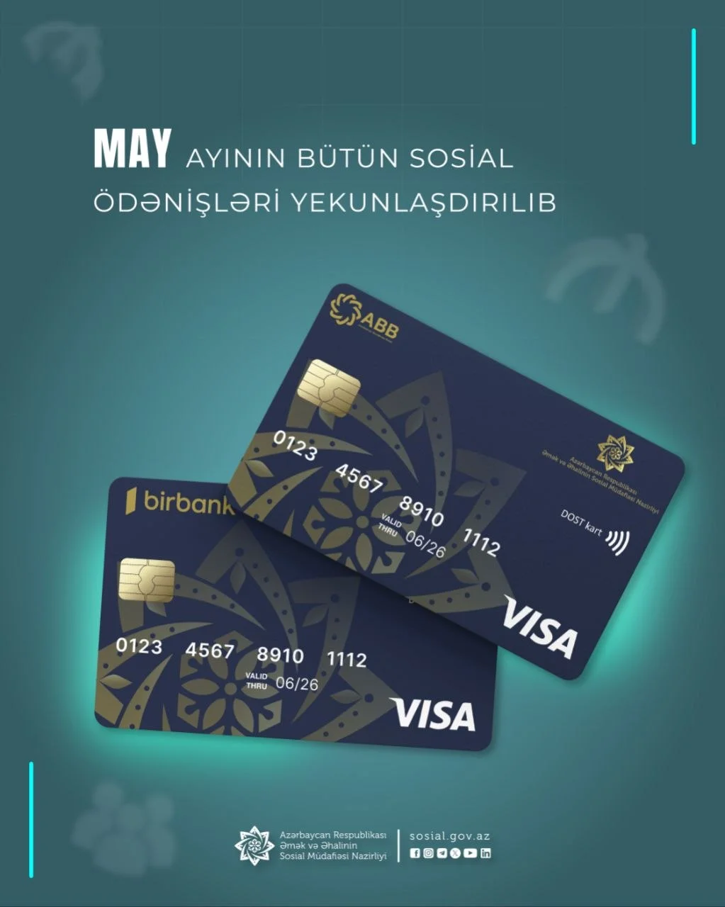 May ayının bütün sosial ödənişləri yekunlaşdırılıb
