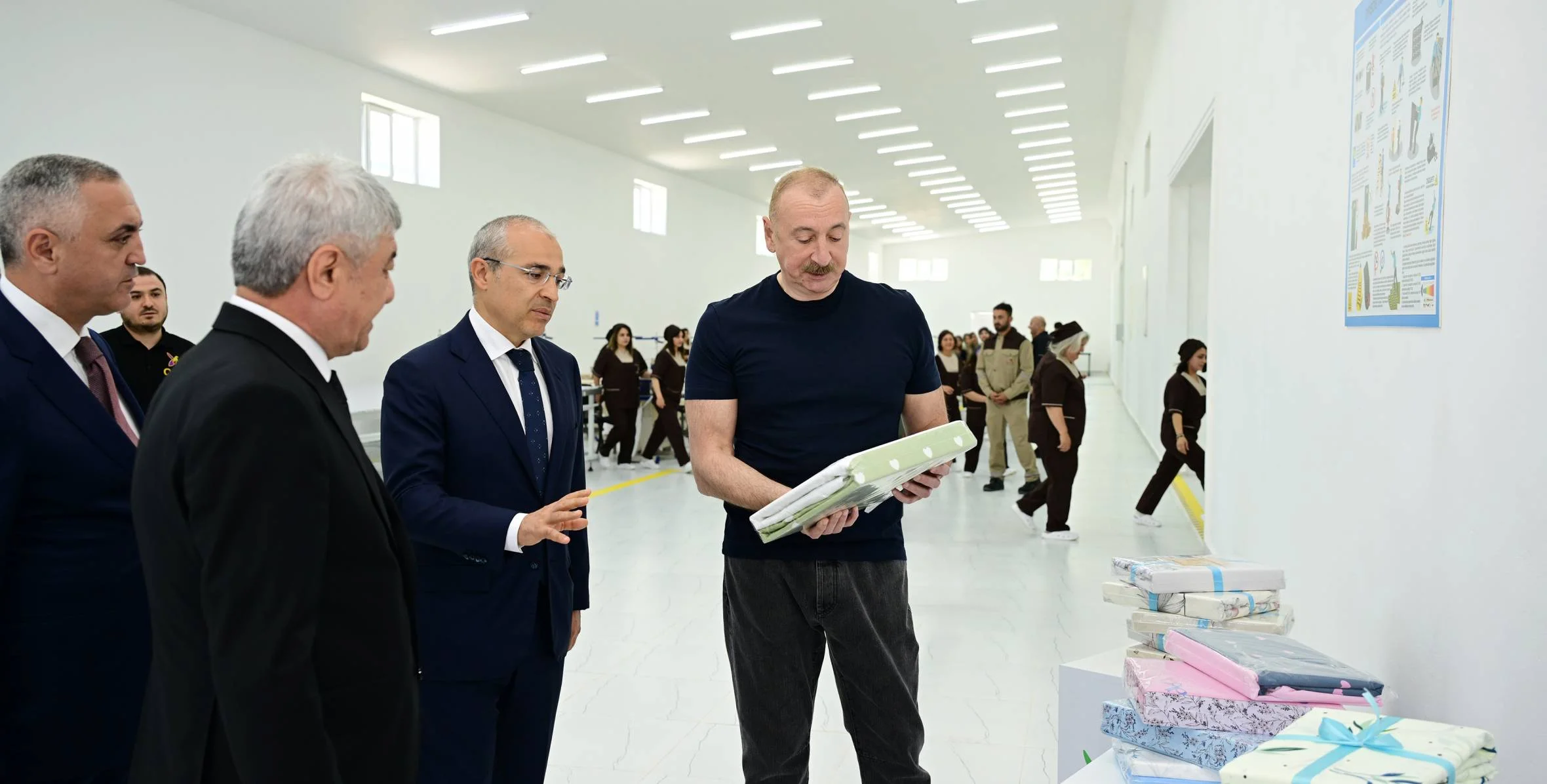 İlham Əliyev Xocalı şəhərində “Qarabağ Tekstil Evi” Məhdud Məsuliyyətli Cəmiyyətinin (MMC) açılışında iştirak edib