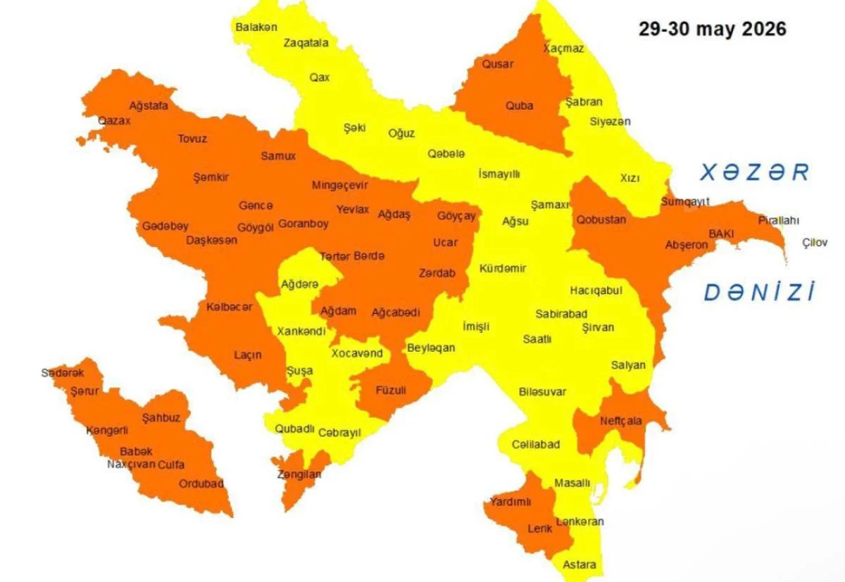 Milli Hidrometeorologiya Xidmətindən küləklə bağlı sarı və narıncı xəbərdarlıq