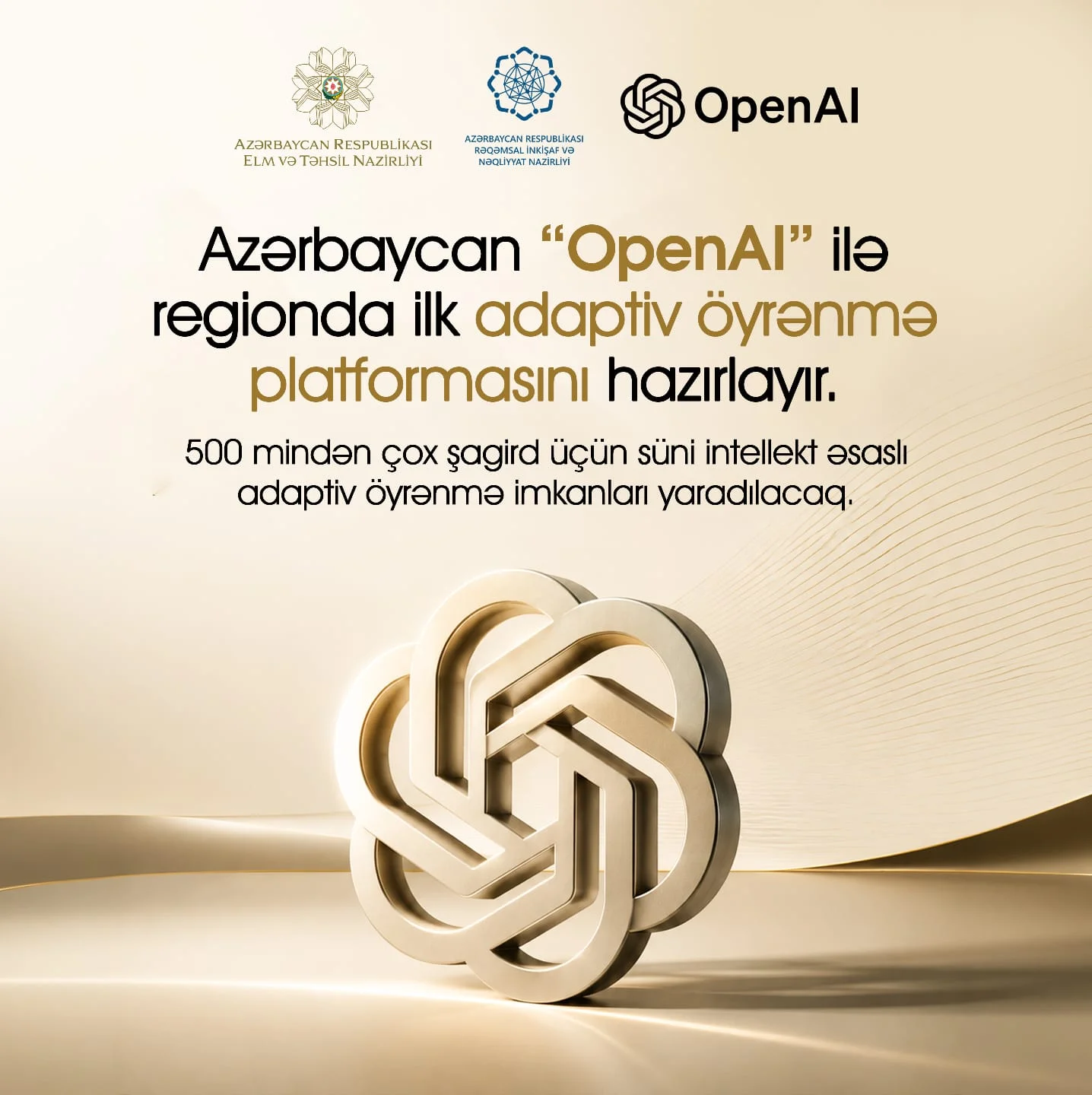 Azərbaycan “OpenAI” ilə regionda ilk adaptiv öyrənmə platformasının hazırlanmasına başlayır