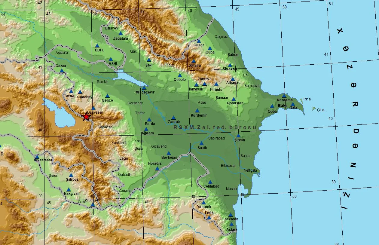 Azərbaycan-Ermənistan sərhədində zəlzələ baş verib
