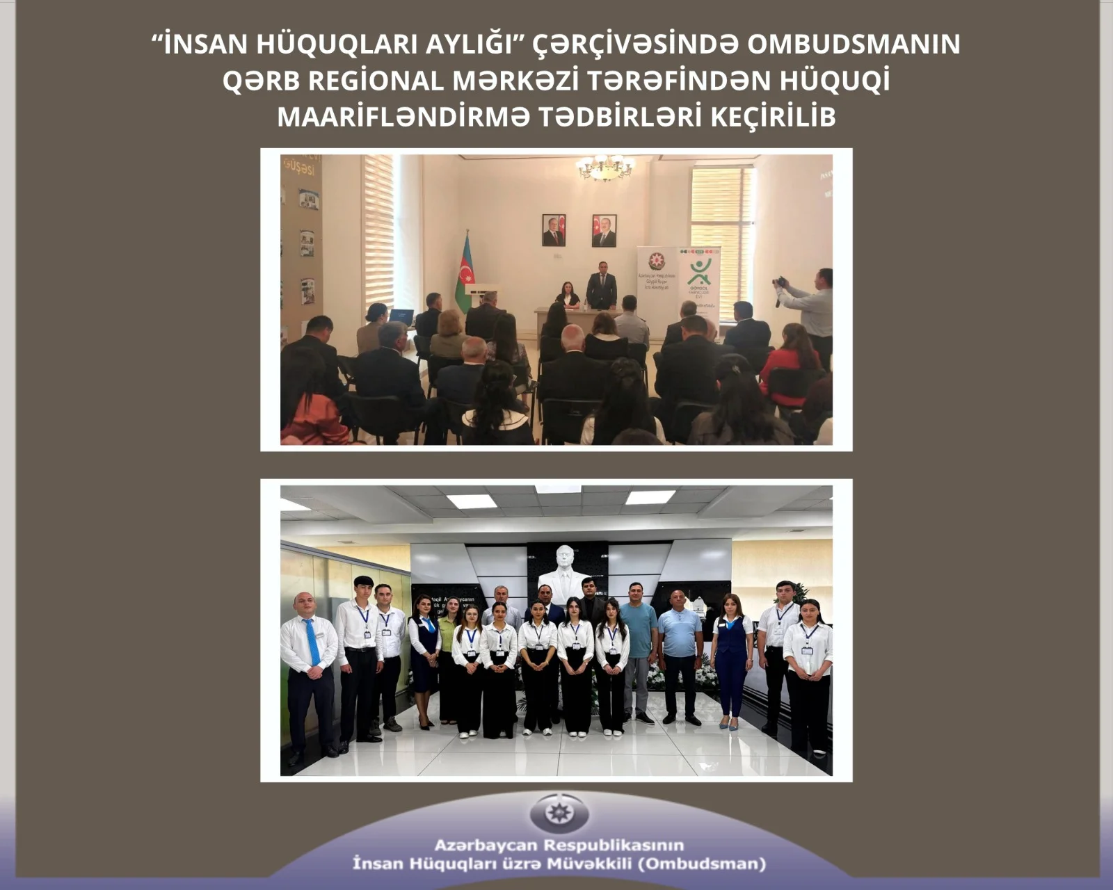 “İnsan Hüquqları Aylığı” çərçivəsində Ombudsmanın Qərb Regional Mərkəzi tərəfindən hüquqi maarifləndirmə tədbirləri keçirilib