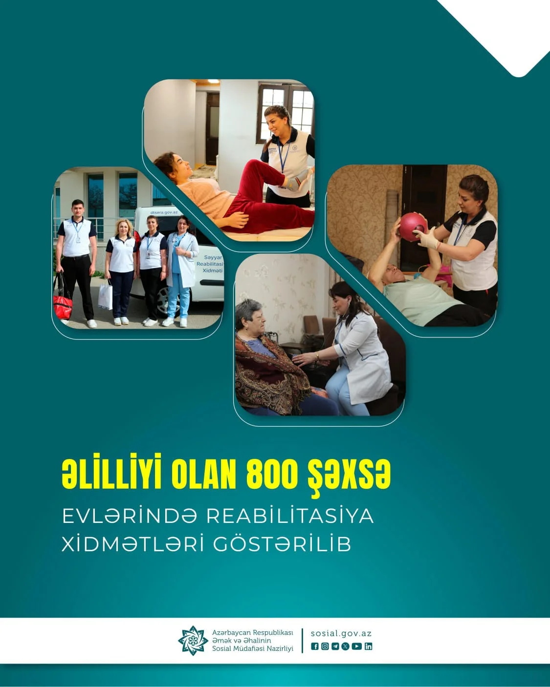 Bu il əlilliyi olan 800-dək şəxsə evlərində reabilitasiya xidmətləri göstərilib