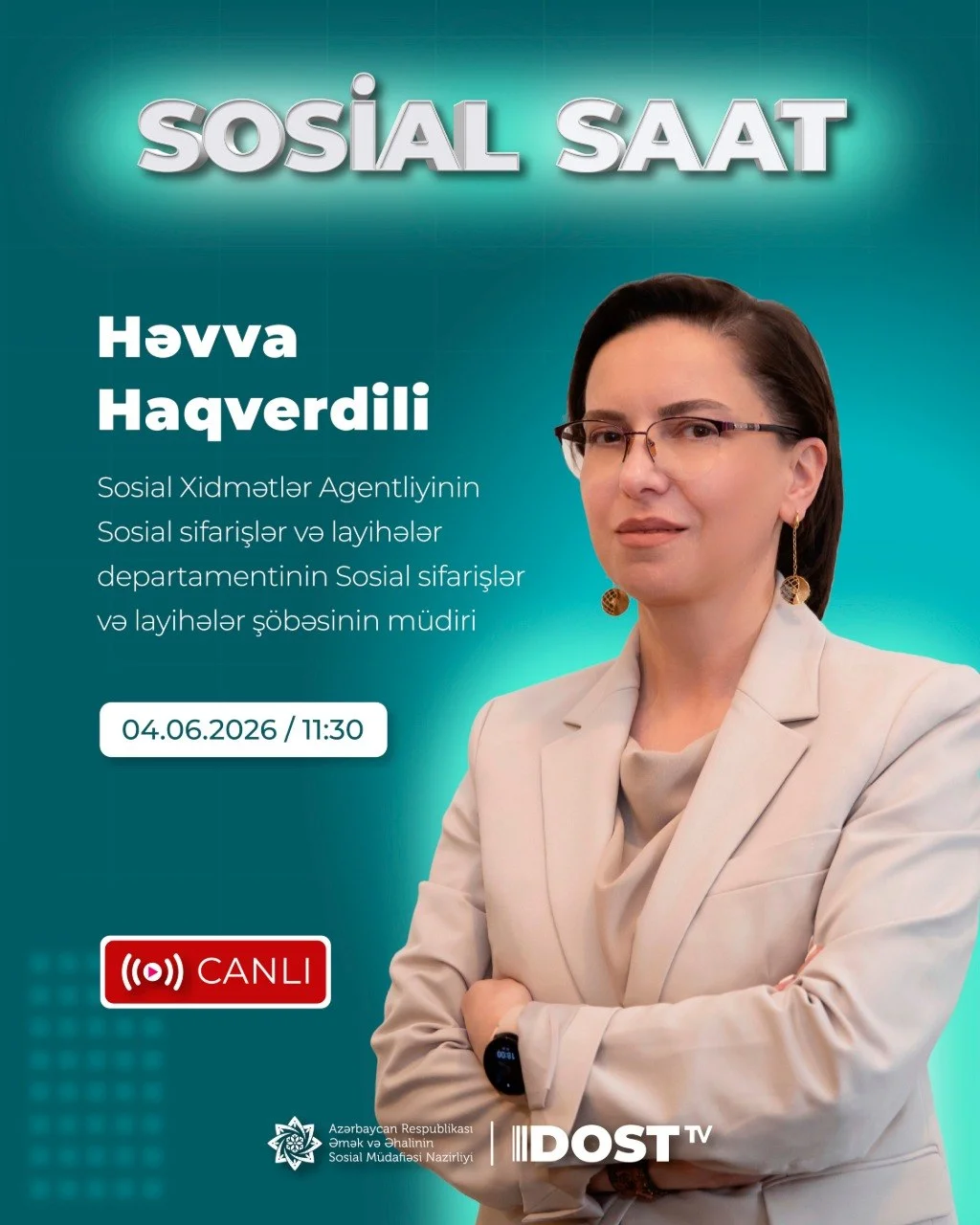“Sosial saat”da sosial sifariş layihələri müzakirə olunacaq