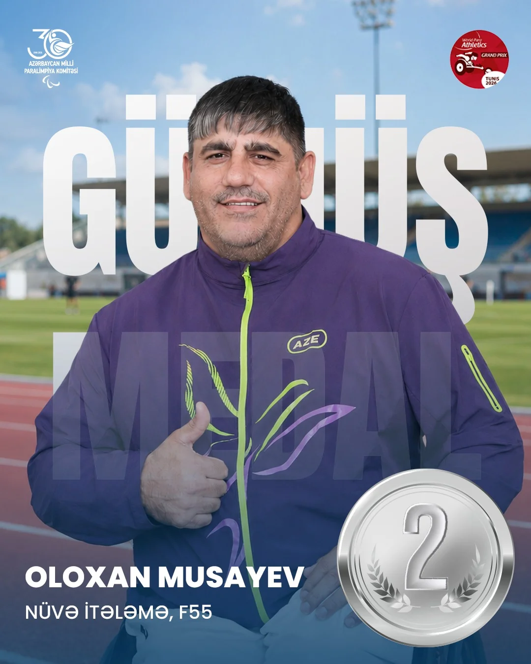 Paralimpiyaçılarımızdan Tunis Qran-Prisində növbəti medal