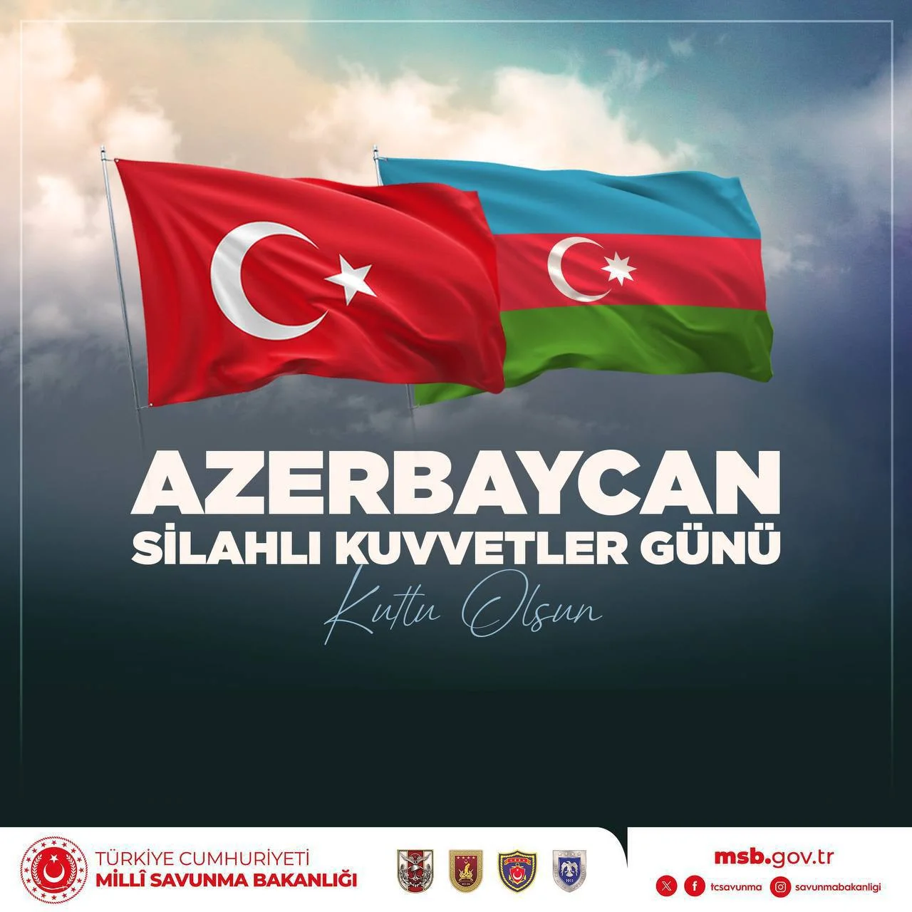 Türkiyə Azərbaycanı Silahlı Qüvvələr Günü münasibətilə təbrik edib
