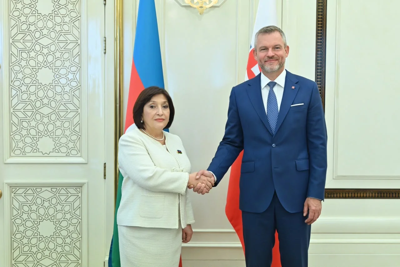 Milli Məclisin sədri Sahibə Qafarova Slovakiya Respublikasının Prezidenti  Peter Pelleqrini ilə görüşüb
