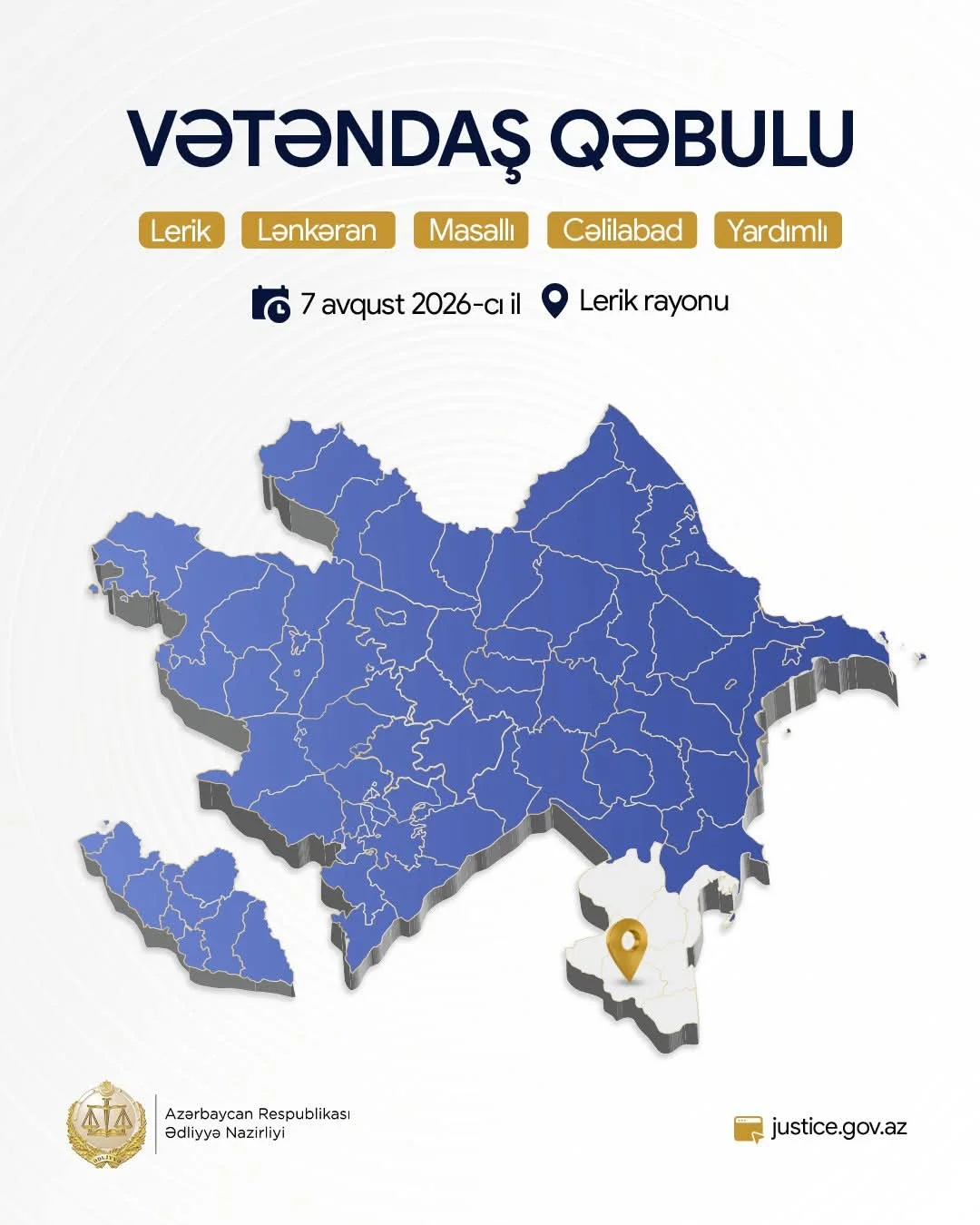 Fərid Əhmədov Lerik rayonunda Astara, Lerik, Lənkəran, Masallı, Yardımlı və Cəlilabad rayon sakinlərini qəbul edəcək