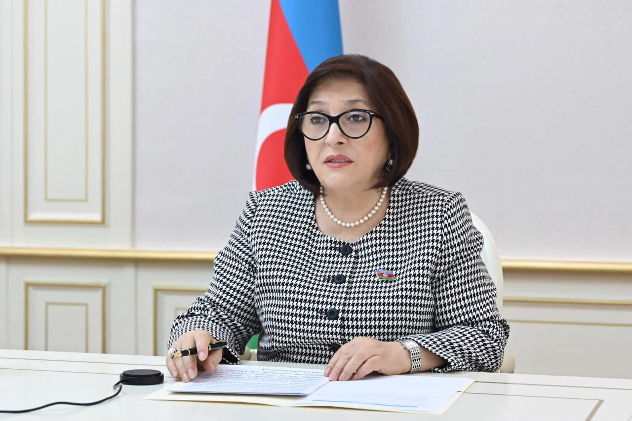 Milli Məclisin sədri Sahibə Qafarova Parlamentlərarası İttifaqın "Silahlı münaqişələr zamanı ətraf mühitin mühafizəsi" mövzusunda videokonfransında çıxış edib