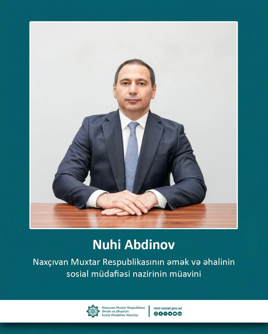 Naxçıvan Muxtar Respublikasının əmək və əhalinin sosial müdafiəsi nazirinə yeni müavin təyin olunub