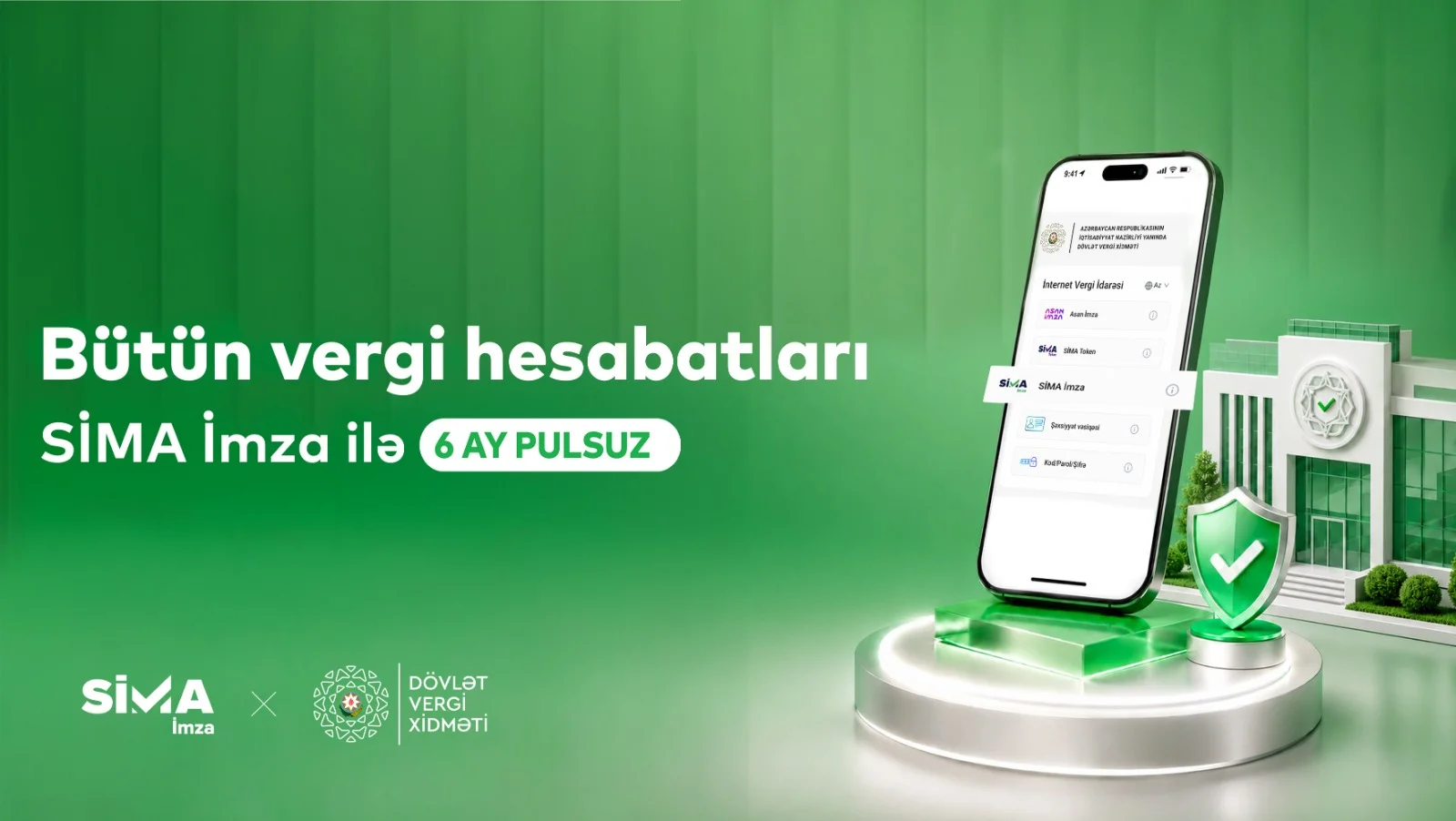 “SİMA İmza” ilə bütün vergi xidmətləri cibinizdə!