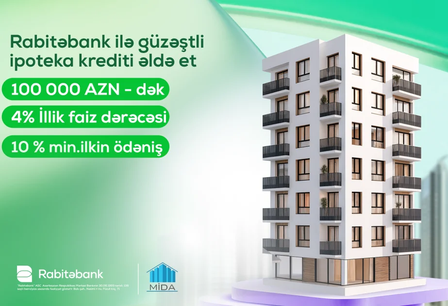 “Rabitəbank”dan “MİDA” xətti ilə güzəştli ipoteka imkanı