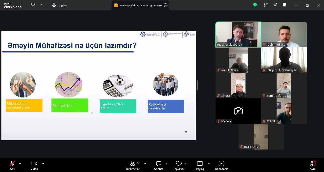 İstehsalatda bədbəxt hadisələrin qarşısının alınmasına həsr olunan təlim keçirilib