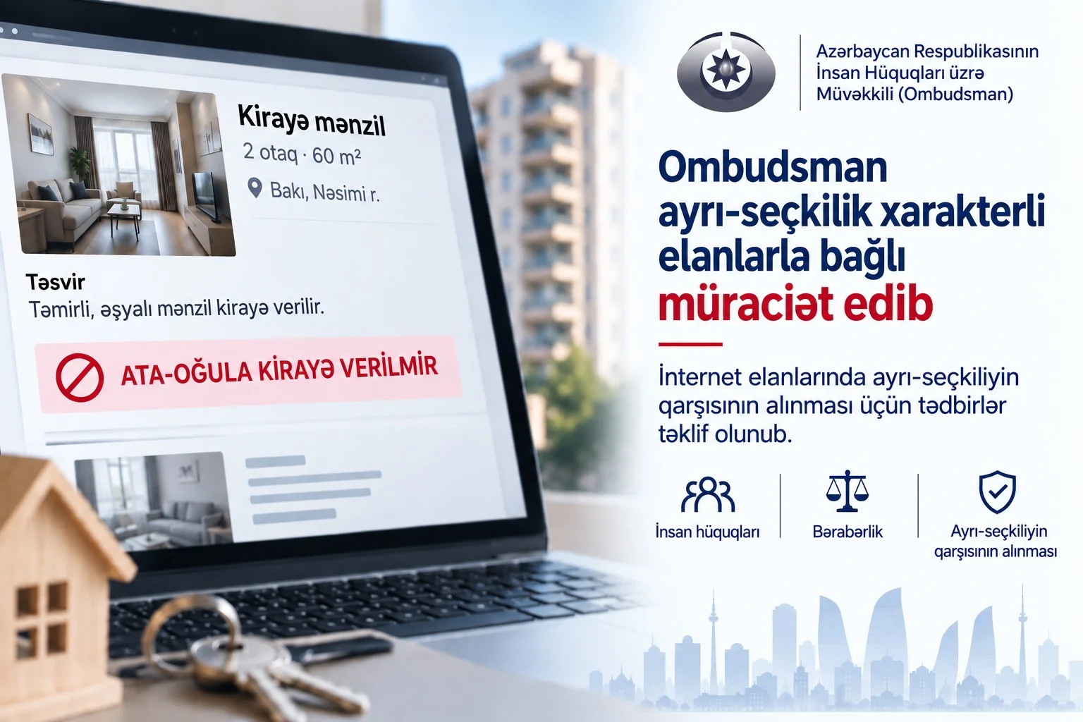 Ombudsman ayrı-seçkilik xarakterli elanlarla bağlı müraciət edib