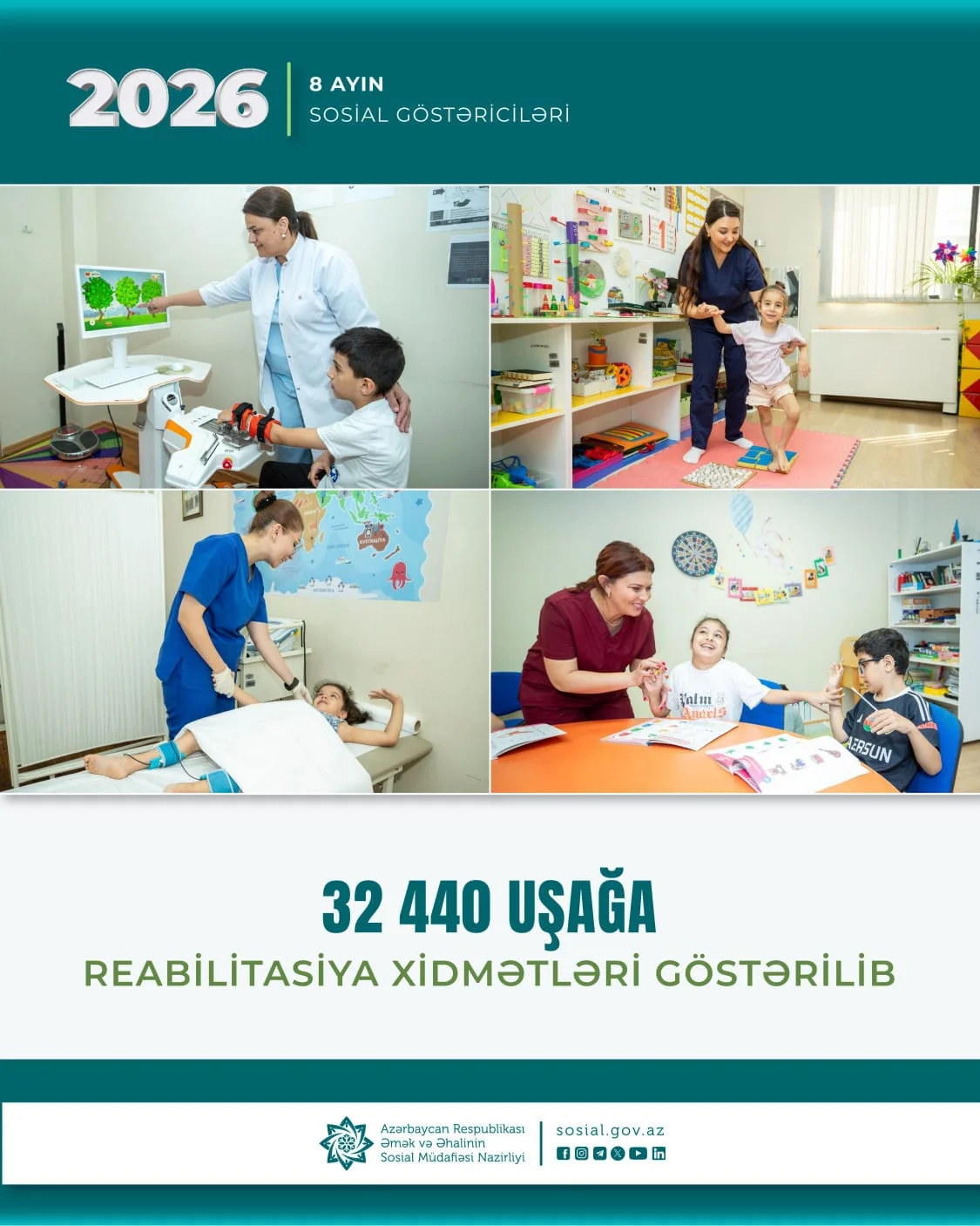 Yanvar-avqust aylarında 32440 uşağa reabilitasiya xidmətləri göstərilib