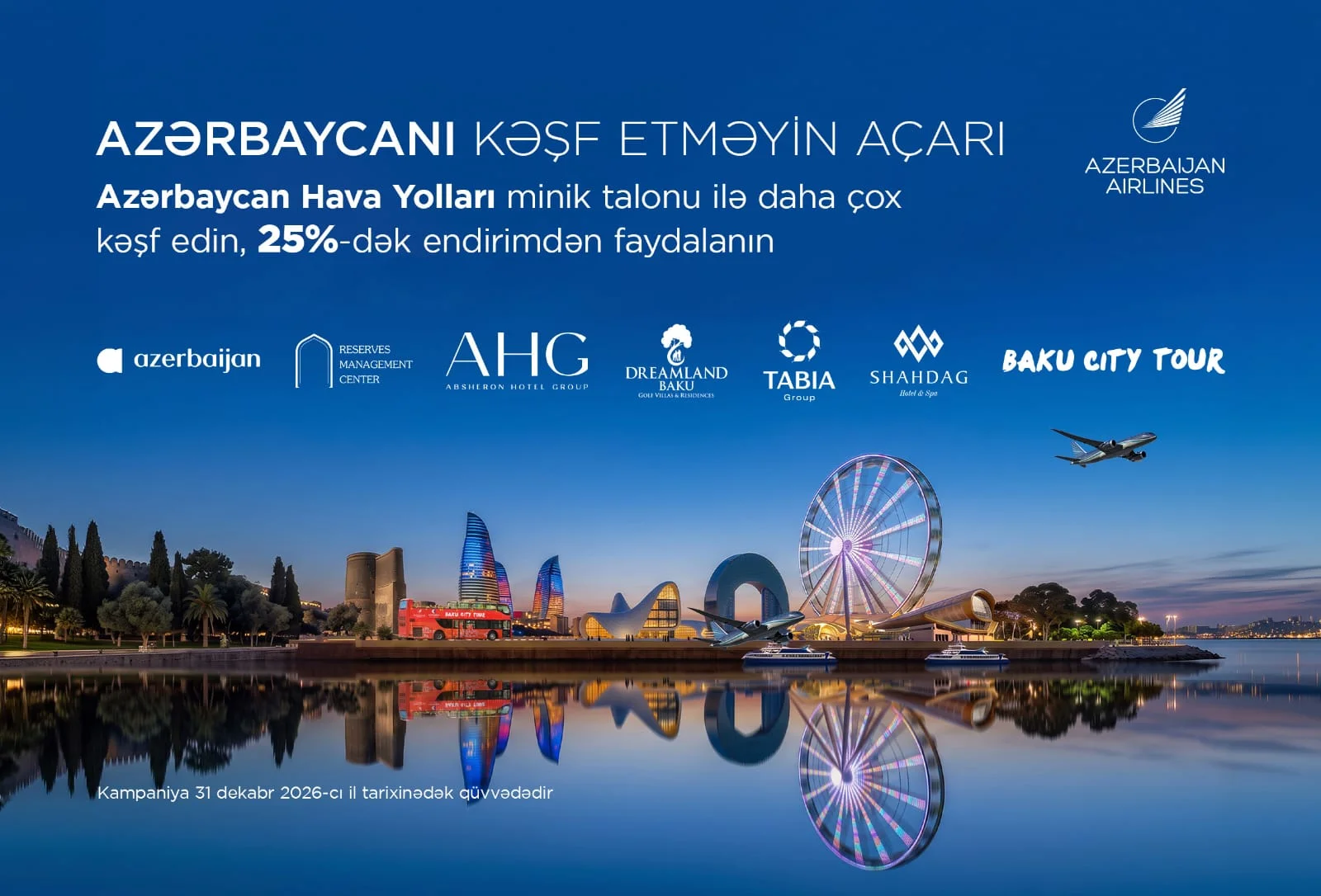 Azərbaycan Hava Yolları Turizm İşçiləri Günü münasibətilə sərnişinlərə xüsusi təkliflər təqdim edir